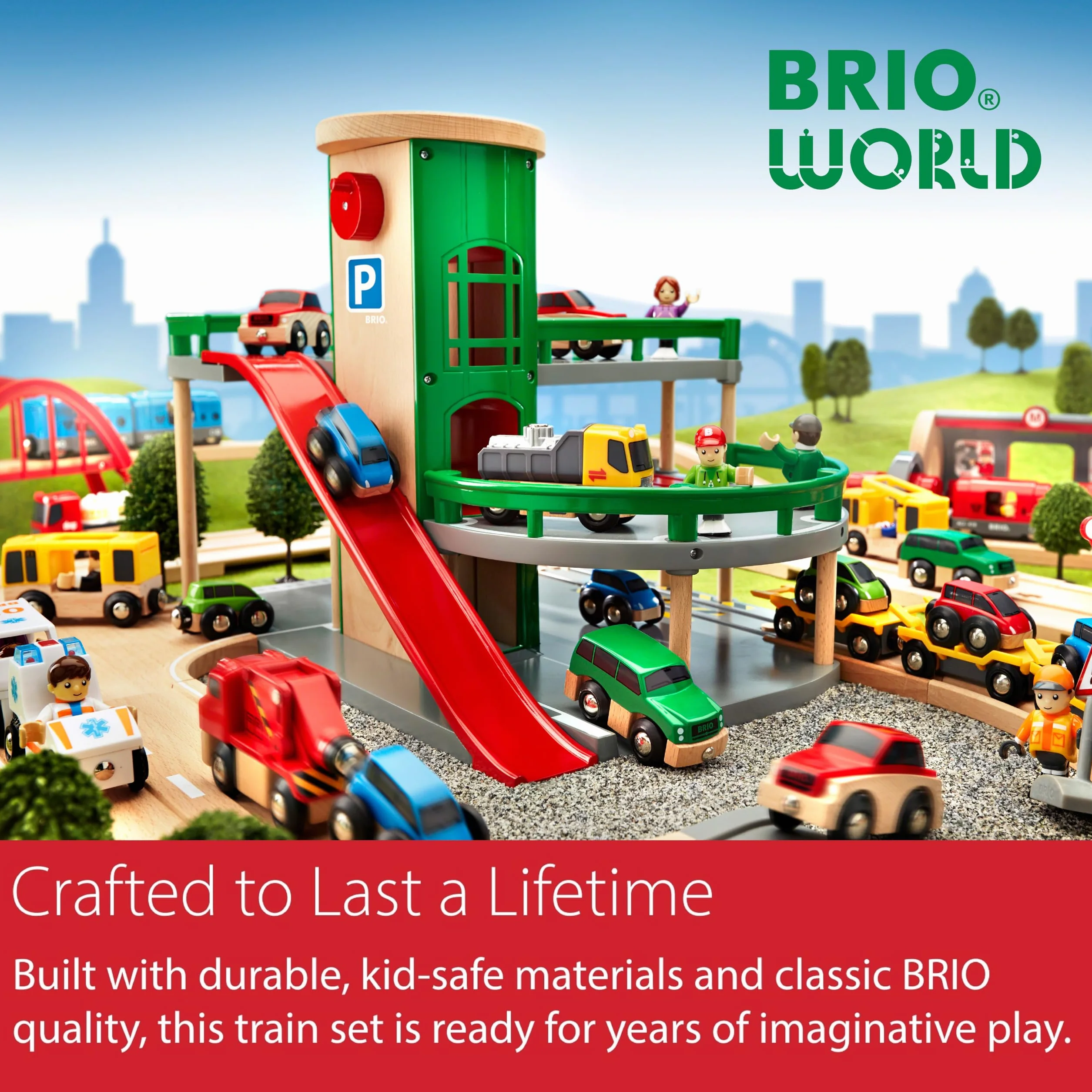 BRIO World 33319 Train de Marchandises avec Lumière électrique Circuit en Bois Jouet 3 Ans