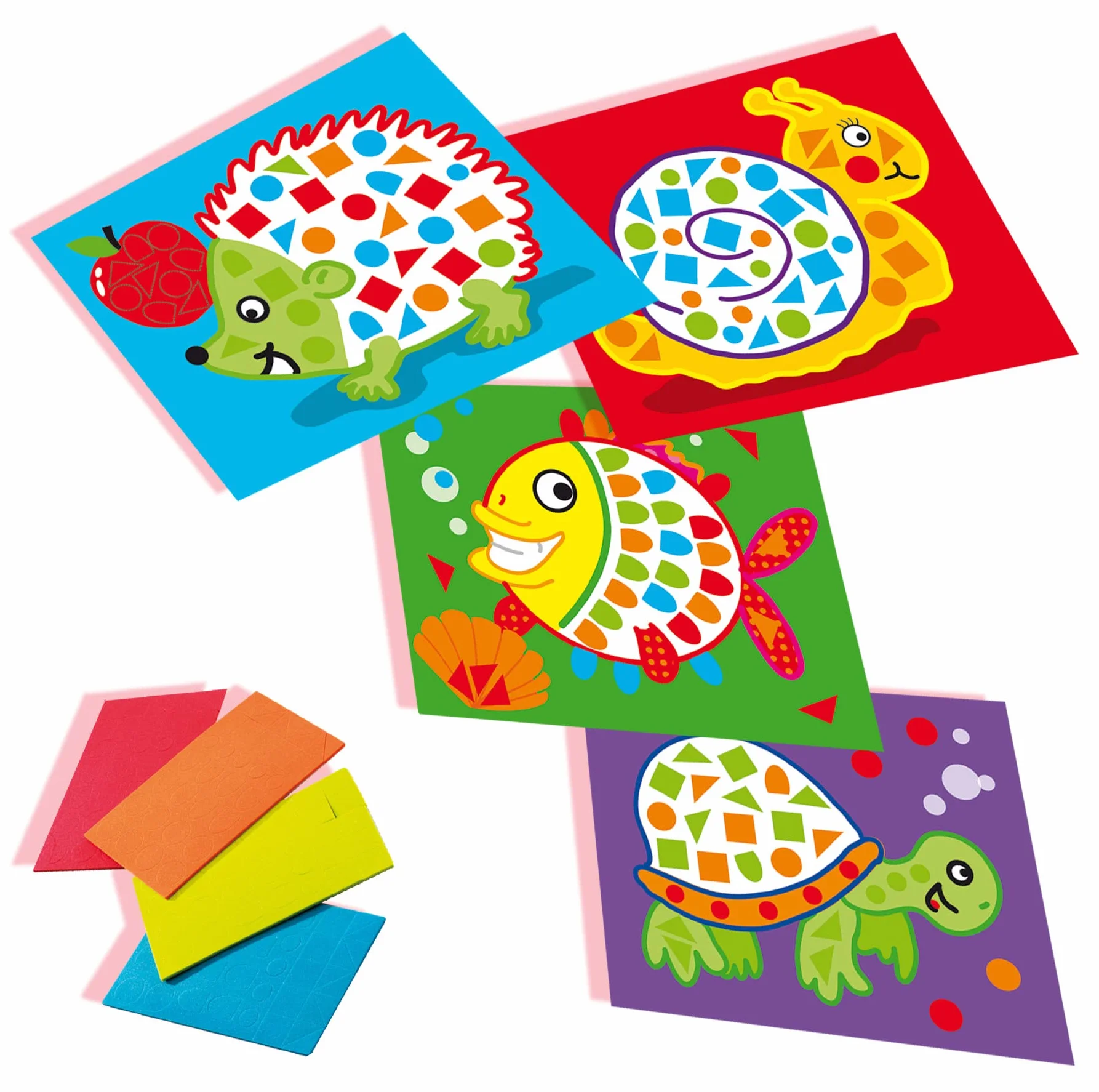 SES Creative Mosaique Loisir Creatif 12 Cartes Autocollants Multicolore Enfants 3 Ans