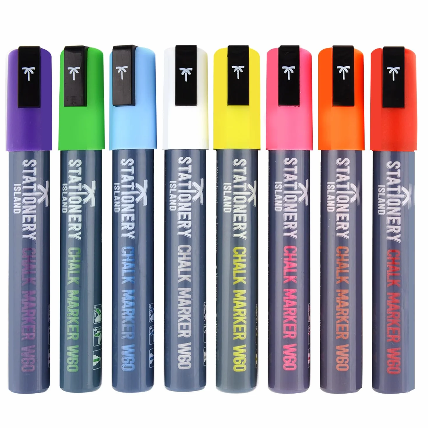 STATIONERY ISLAND Marqueur Craie Effacable 6MM Lot de 8 Couleur