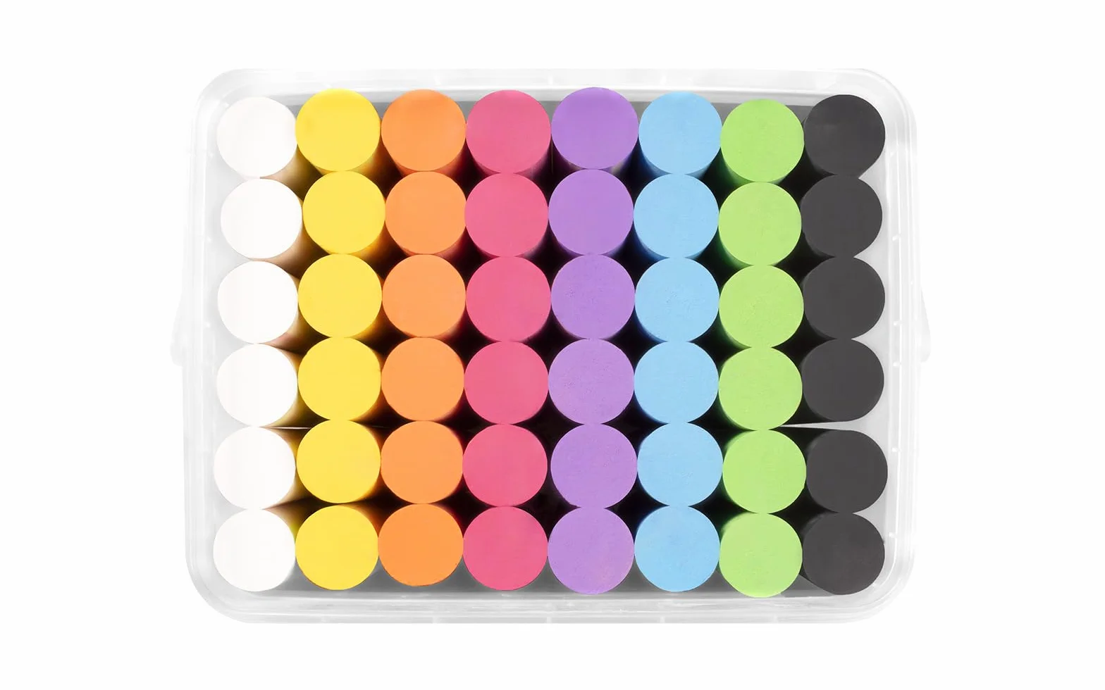 Jovi STREET CHALKS Lot de 48 craies jumbo super épaisses pour peinture de sol, anti-poussière, couleurs vives