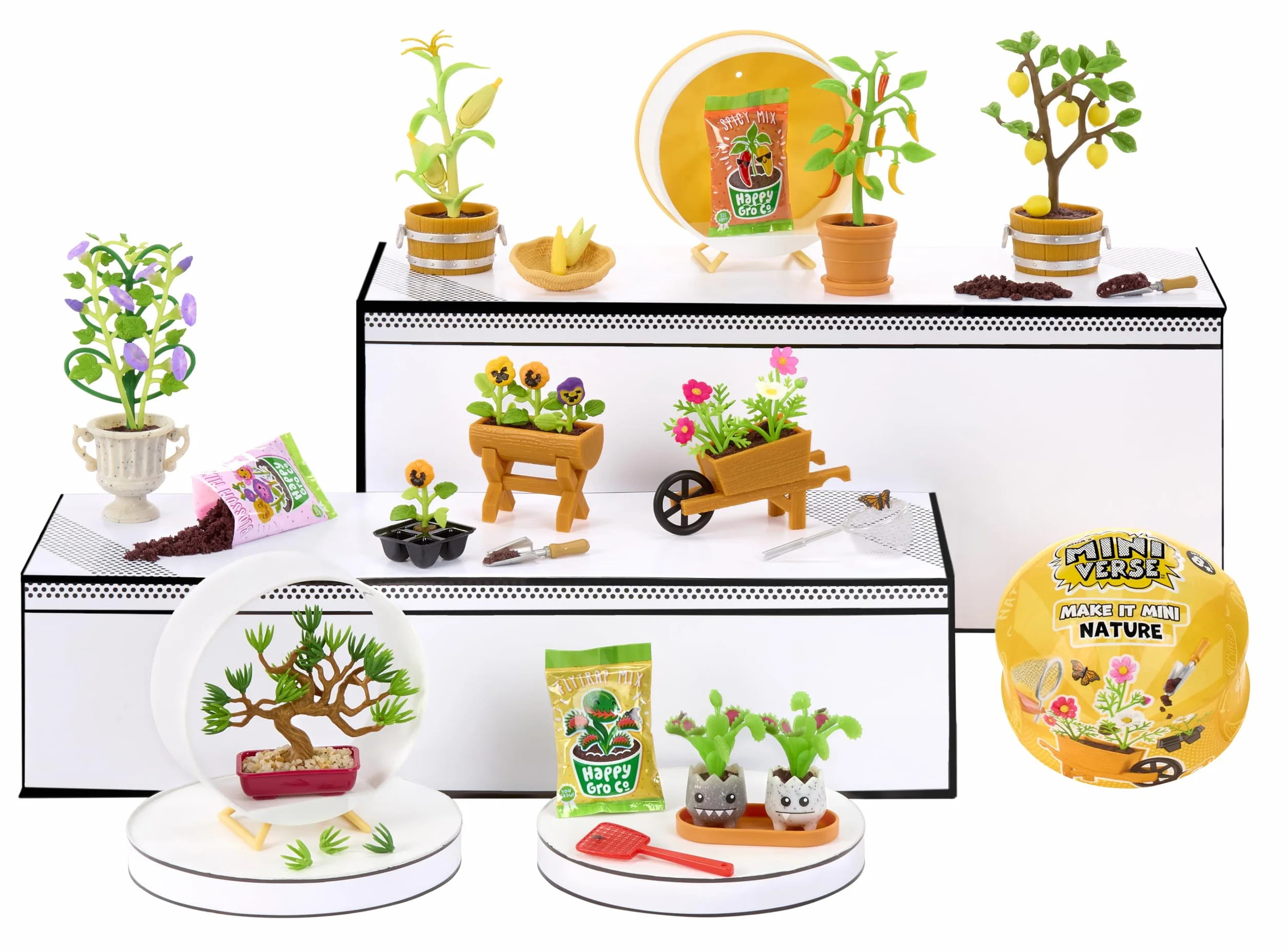 MGA's Miniverse Make It Mini Nature Series 3 - Objets à Collectionner DIY Répliques de Plantes Fleurs Jouets