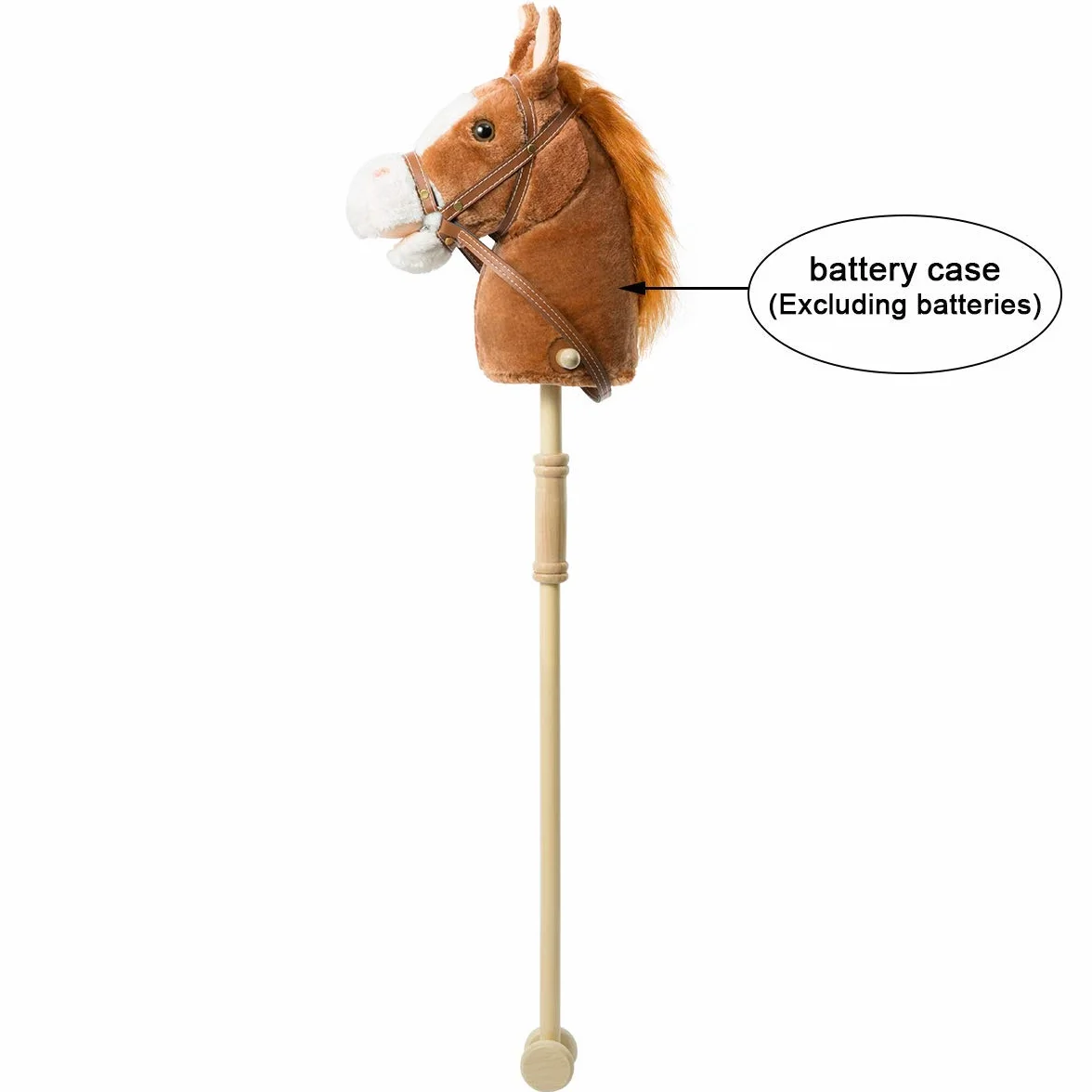 HollyHOME Bâton de Cheval avec Jouet Sonore 91,4 cm Marron Foncé