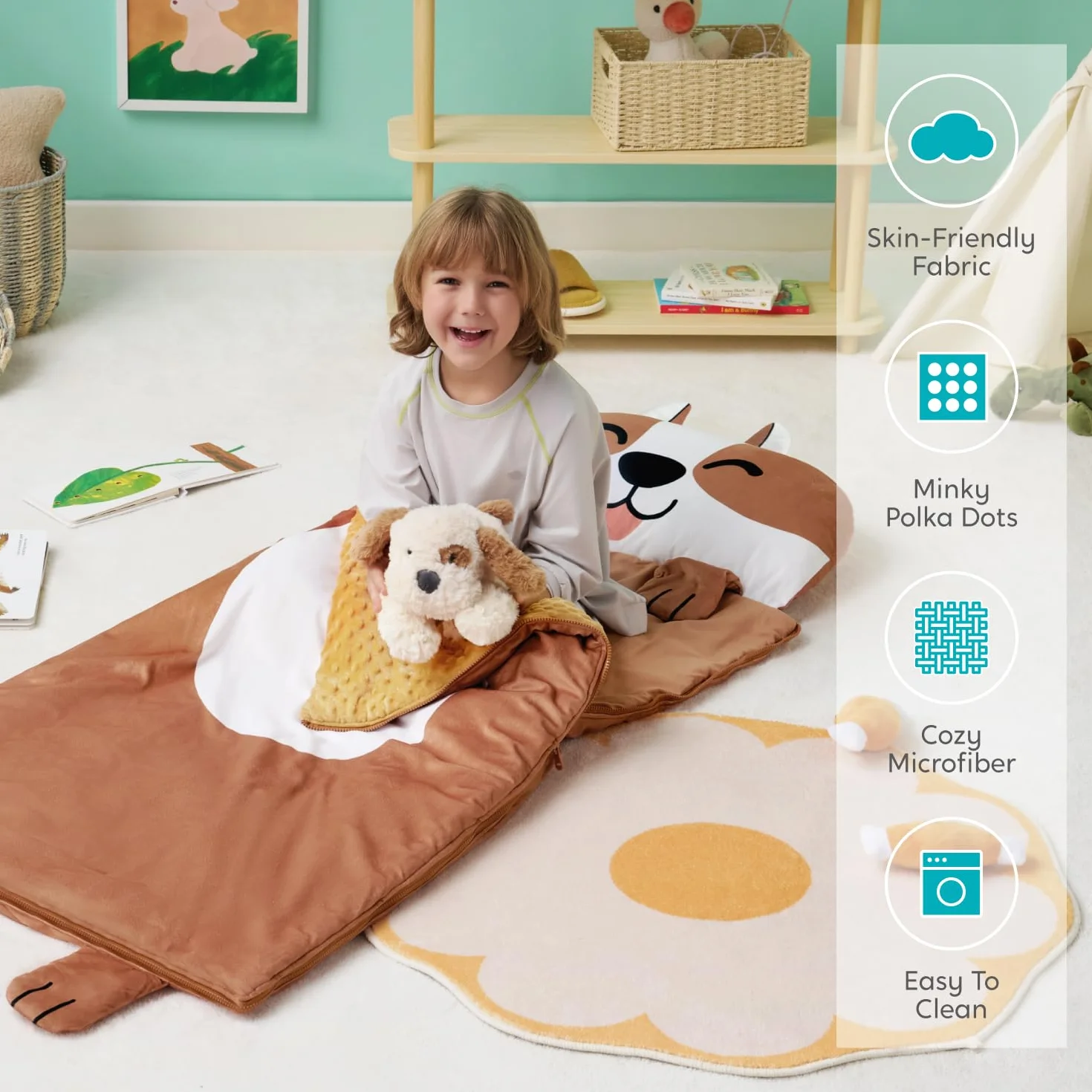 Joiedomi Sac de Couchage Enfant Tapis Enroulable Maternelle 3-7 Ans