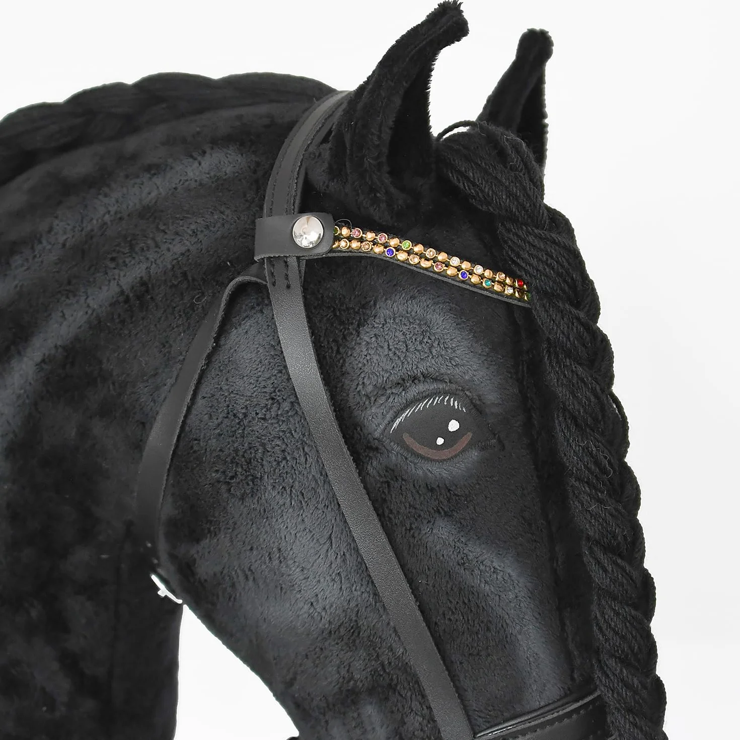 Horse Filet Bridon Strass Noir Taille A3