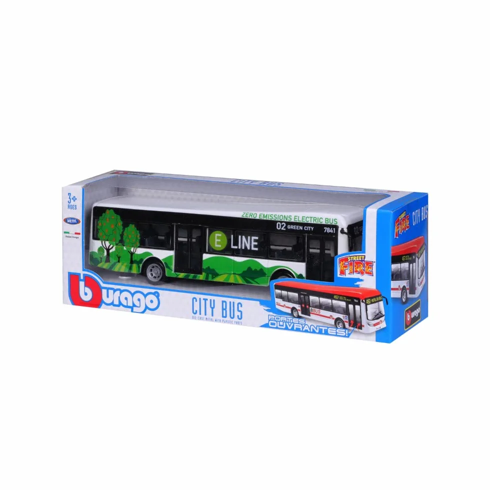 Bburago 1/64 City Bus E-Bus Miniature métal Plastique Jouet Enfant 3 Ans 32104