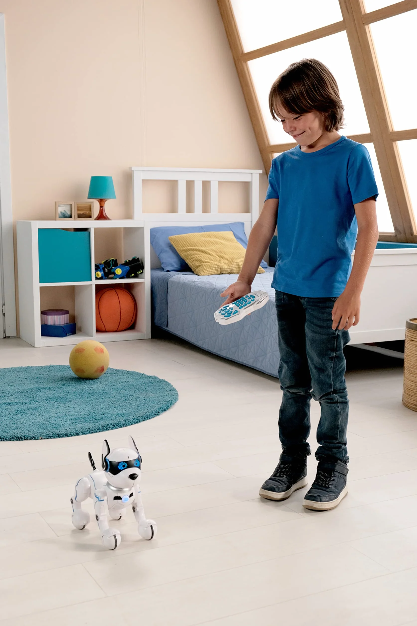 Lexibook Power Puppy Robot Chien Savant Programmable avec Télécommande, Dressage, Contrôle Gestuel, Danse, Musique, Effets Lumineux, Rechargeable DOG01