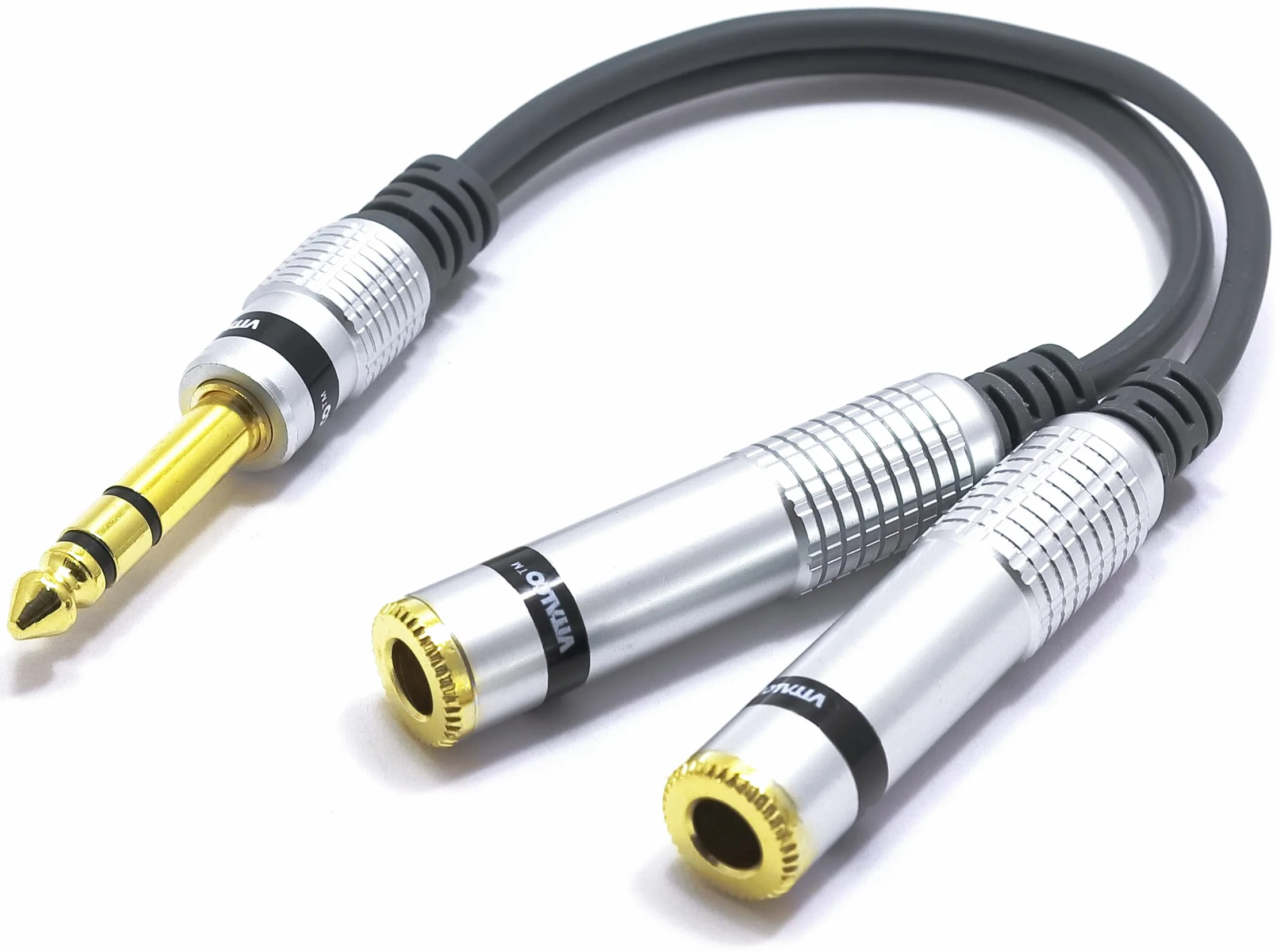 Adaptateur Jack 6,35mm Stéréo mâle vers 2X Jack TRS Femelle Câble Y Splitter 15cm