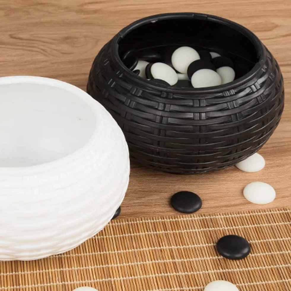 Round Woven Go Game Stones Bowl Go Chess Storage Container Go Game Game Cans Bowls for Strategy Strategy Board Game Chess Games