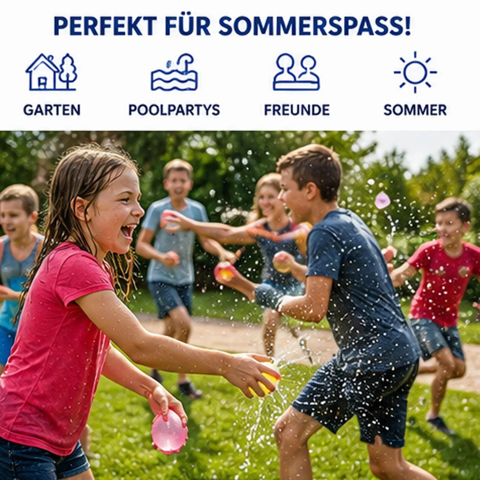 Bombe à Eau 444 pcs, Ballon d'Eau avec Buse d'Arrosage, Remplissage Rapide 60 Secondes, Jouets d'Été pour Enfants