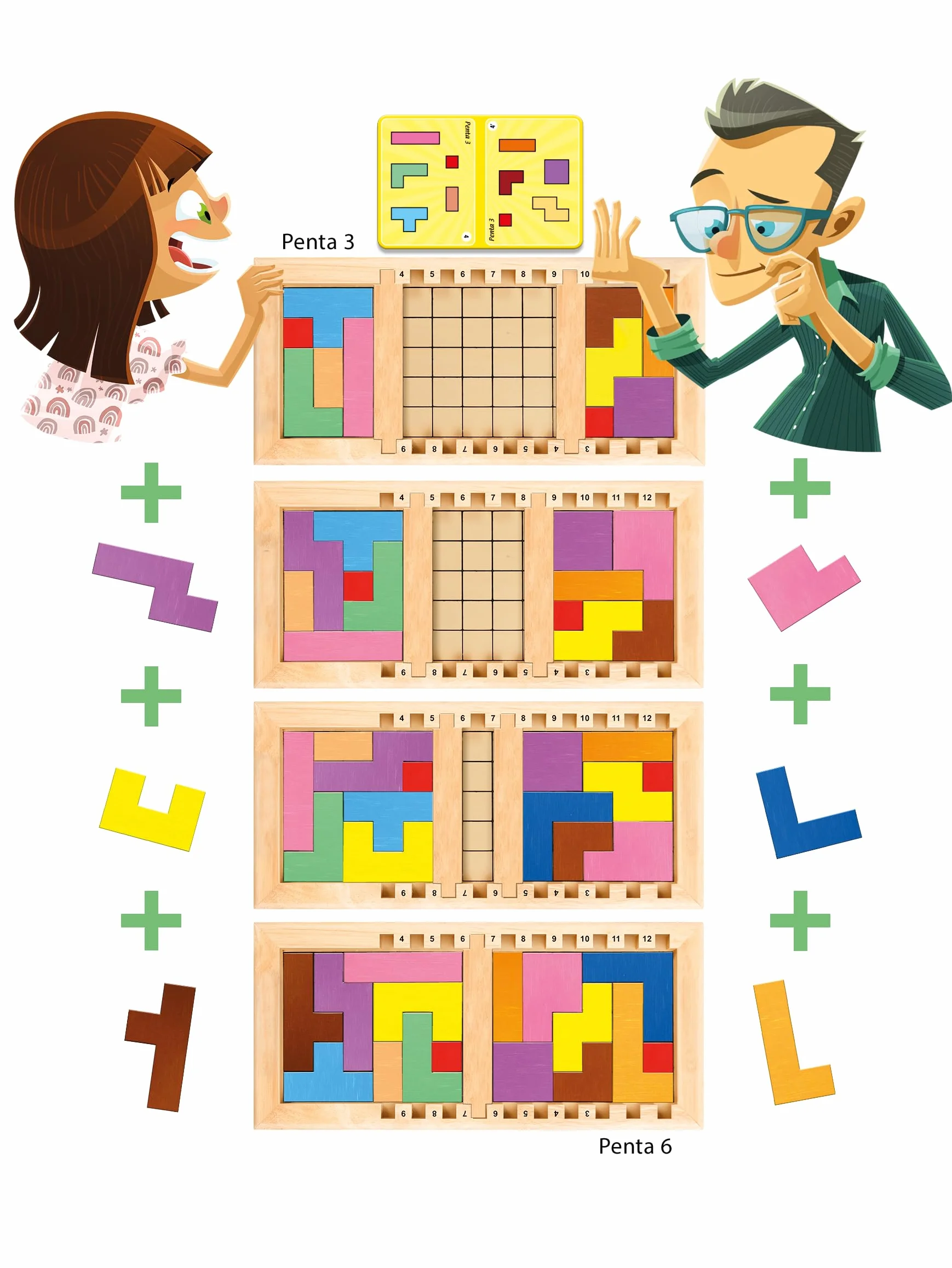 GIGAMIC Gagne Ton Papa Jeu de société Casse-tête évolutif Bois dès 3 Ans Jeu de réflexion logique et géométrie pour Enfant