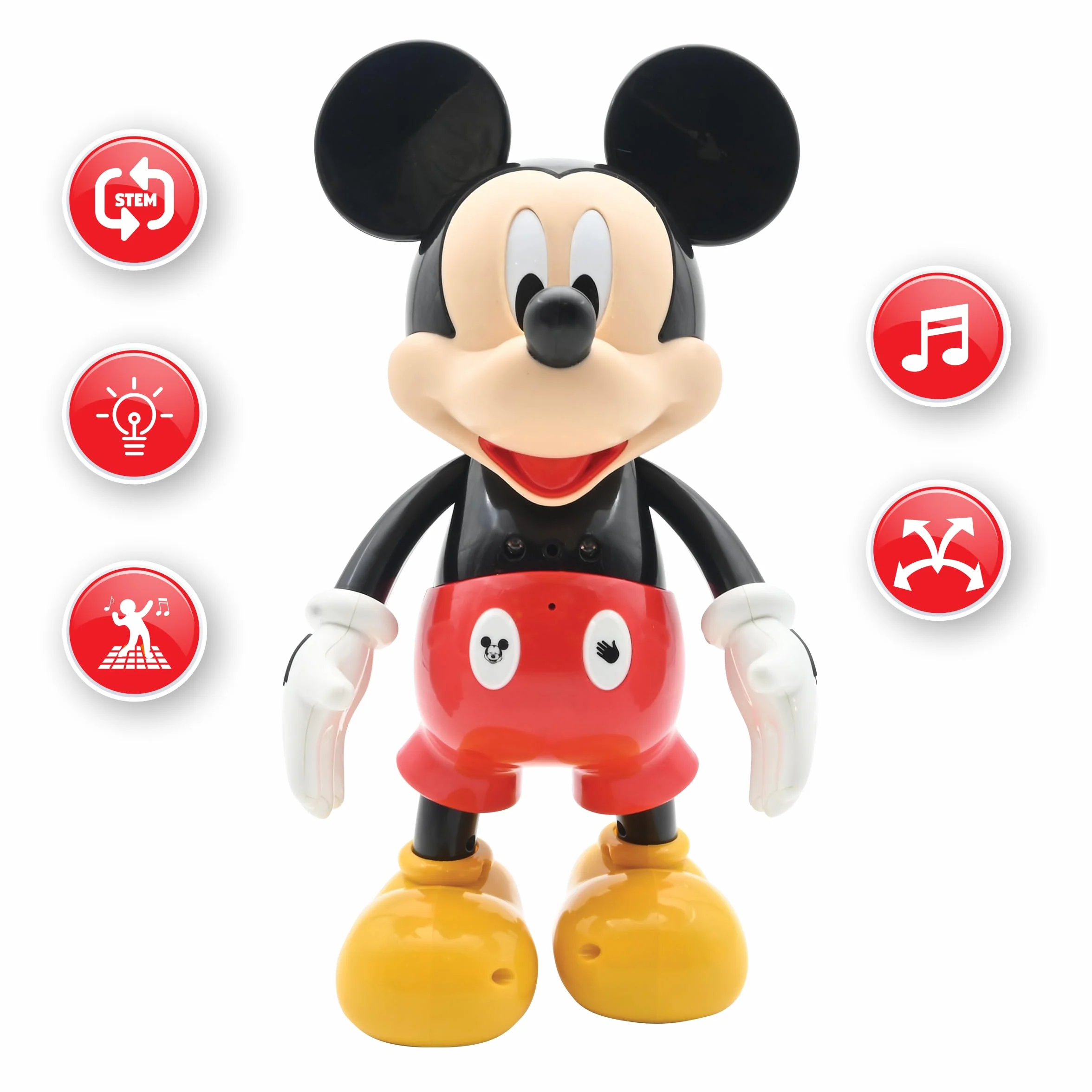 Lexibook Disney Robot Mickey bilingue Français/Anglais 100 Quiz éducatifs programmable Noir/Rouge MCH01i1