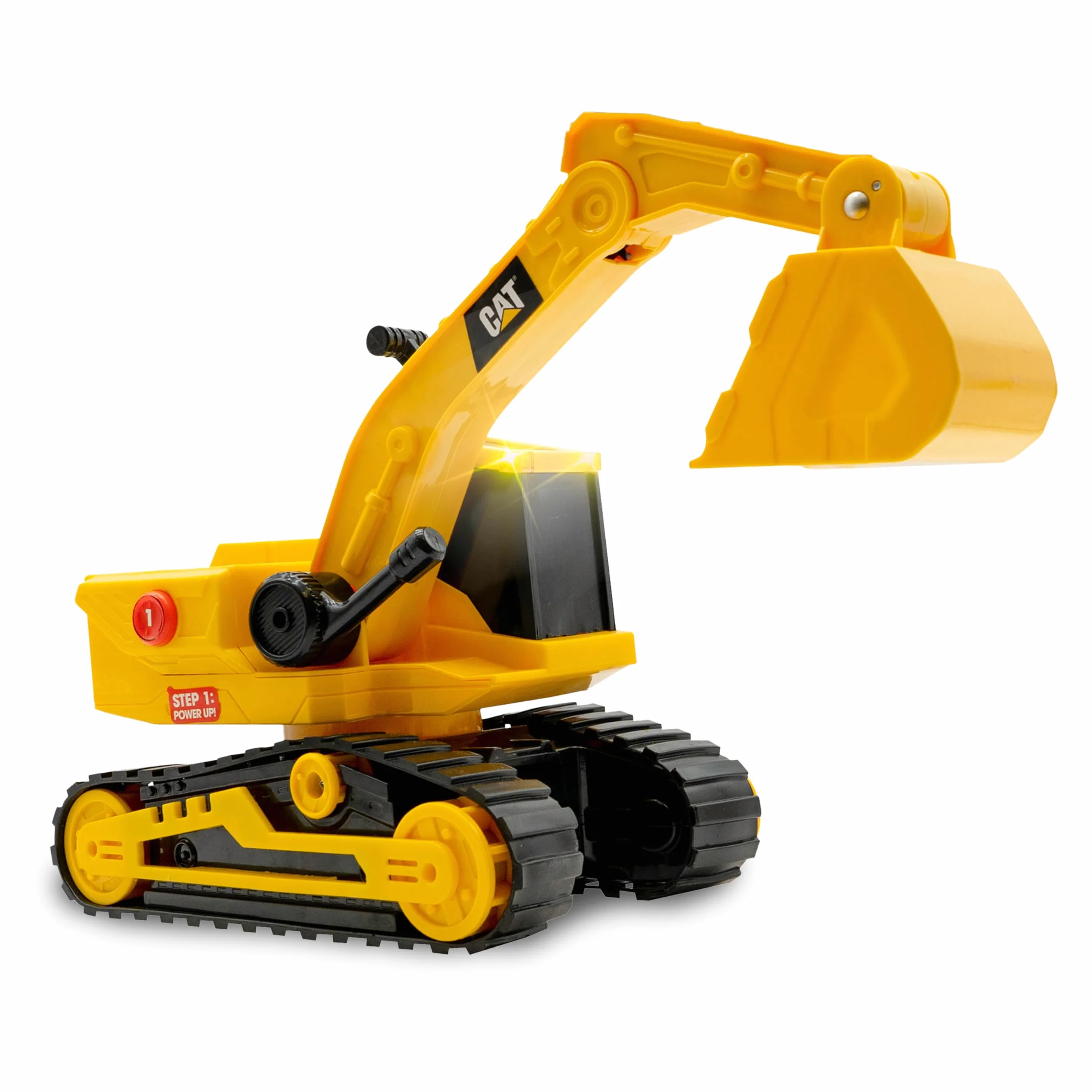 Excavatrice CAT 29,5 cm Enfant – Engin de Construction avec Lumières et Sons, Technologie de Contrôle du Mouvement, Jeu Interactif 3 Ans+