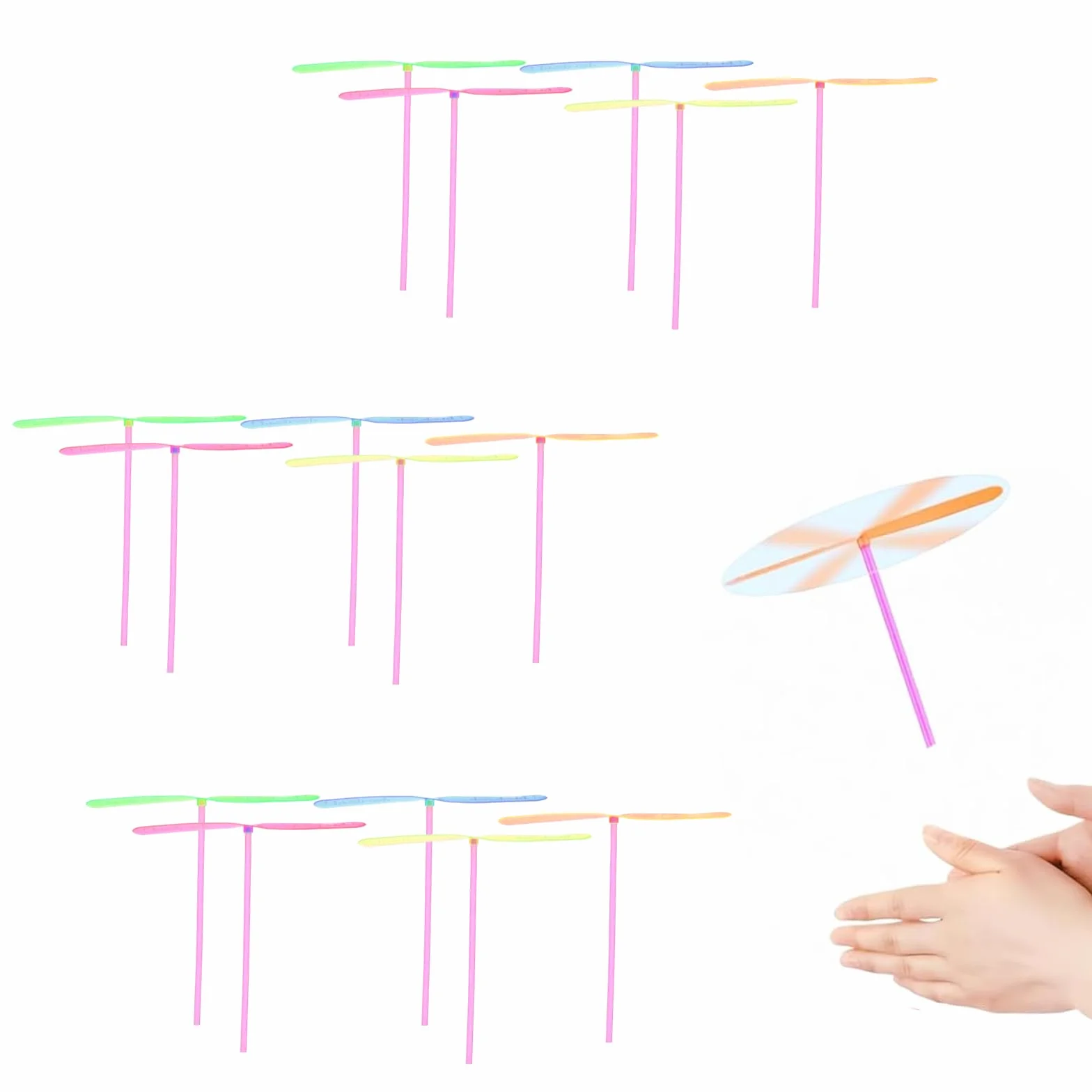 Lot De 15 Hélicoptère Enfant Jouet Hélicoptère En Plastique Volant, Hélicoptère À Main Pour Garçons, Filles Cadeaux