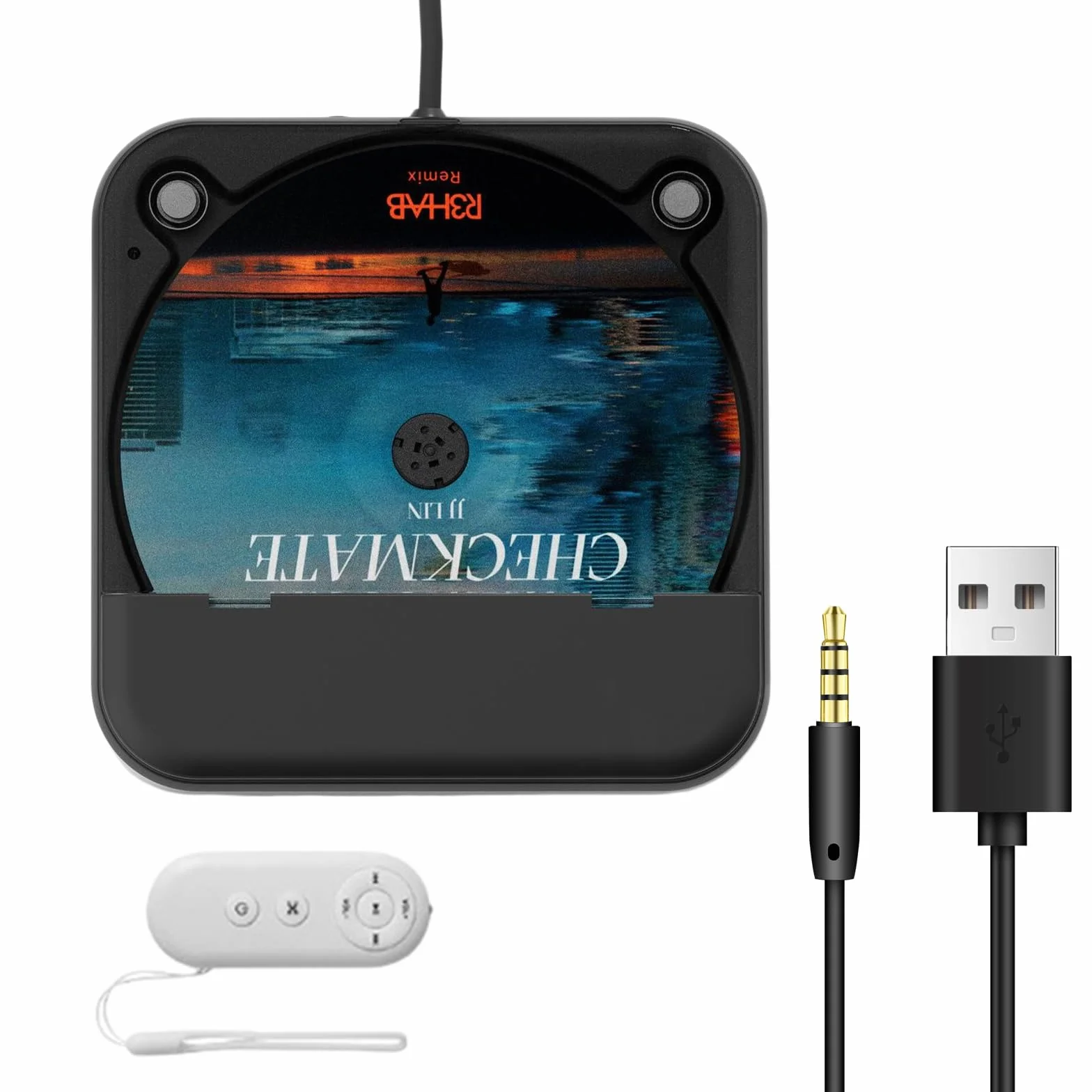 Lecteur CD Voiture Universel USB AUX Compatible Autoradio PC Téléviseur Noir
