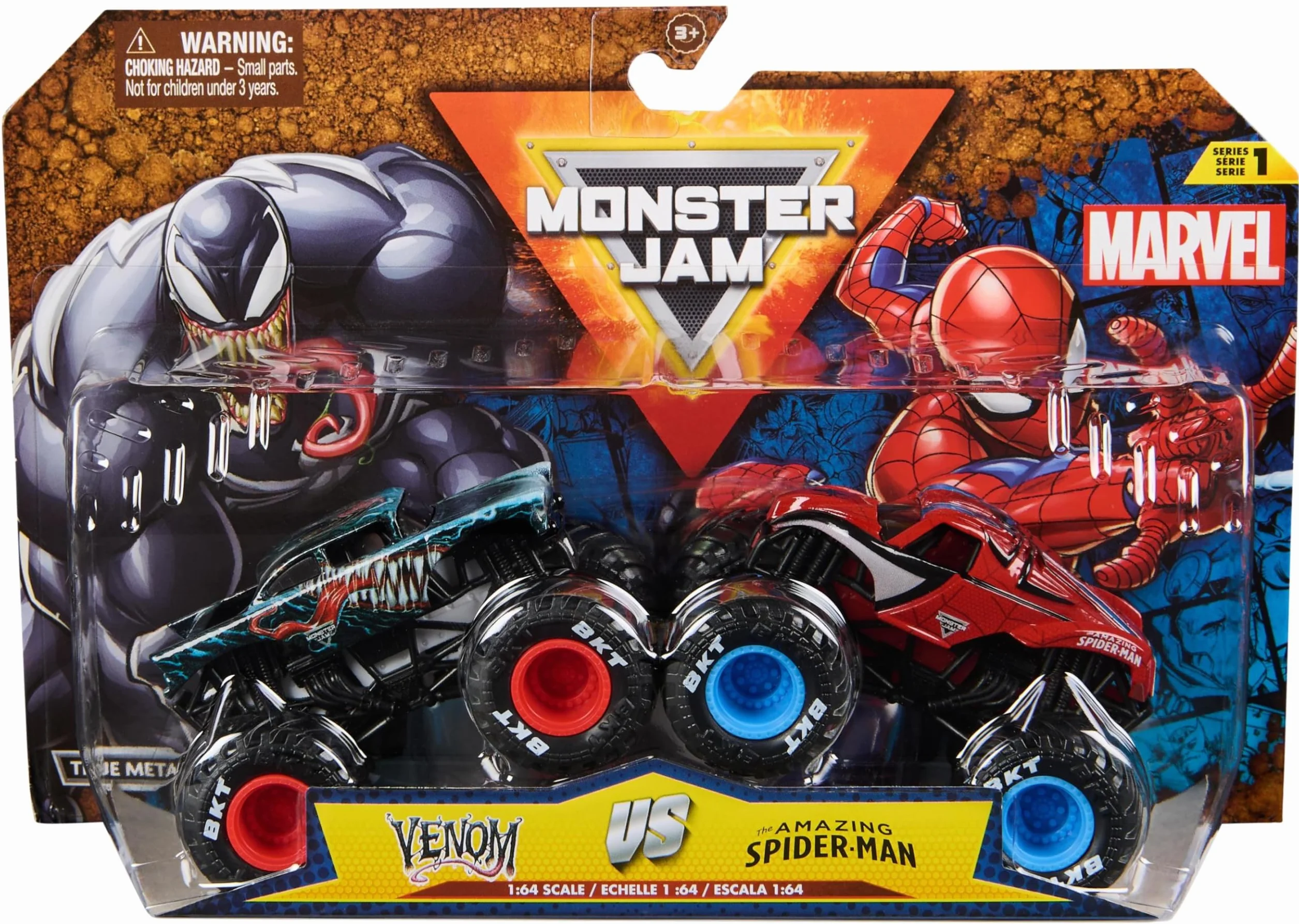 Monster Jam 2 Véhicules Die-Cast 1:64 Marvel Monster Trucks Officiels À Collectionner Jouet Enfant 3 Ans+