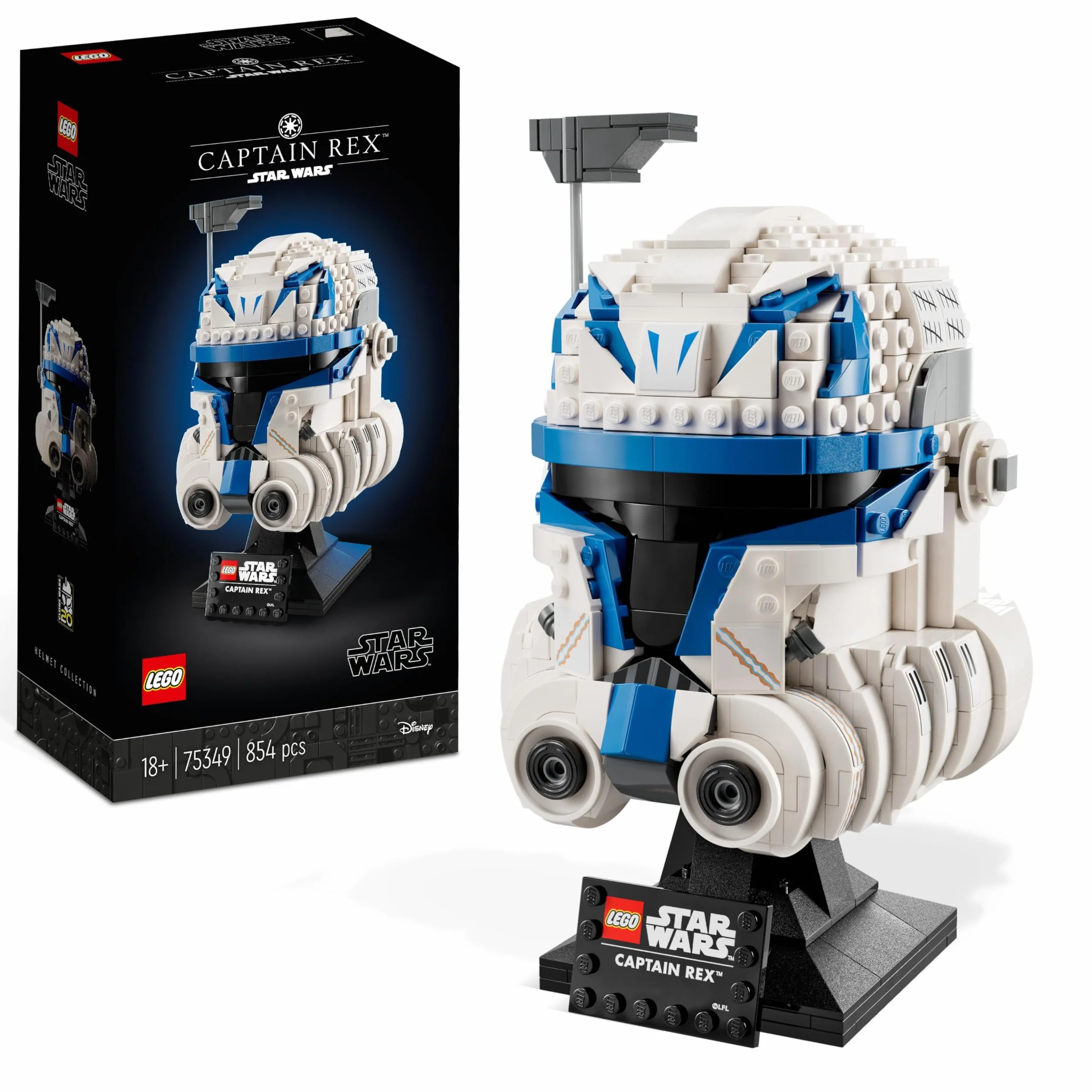 LEGO 75349 Star Wars Le Casque du Capitaine Rex Maquette à Construire pour Adultes Collection 501e Légion