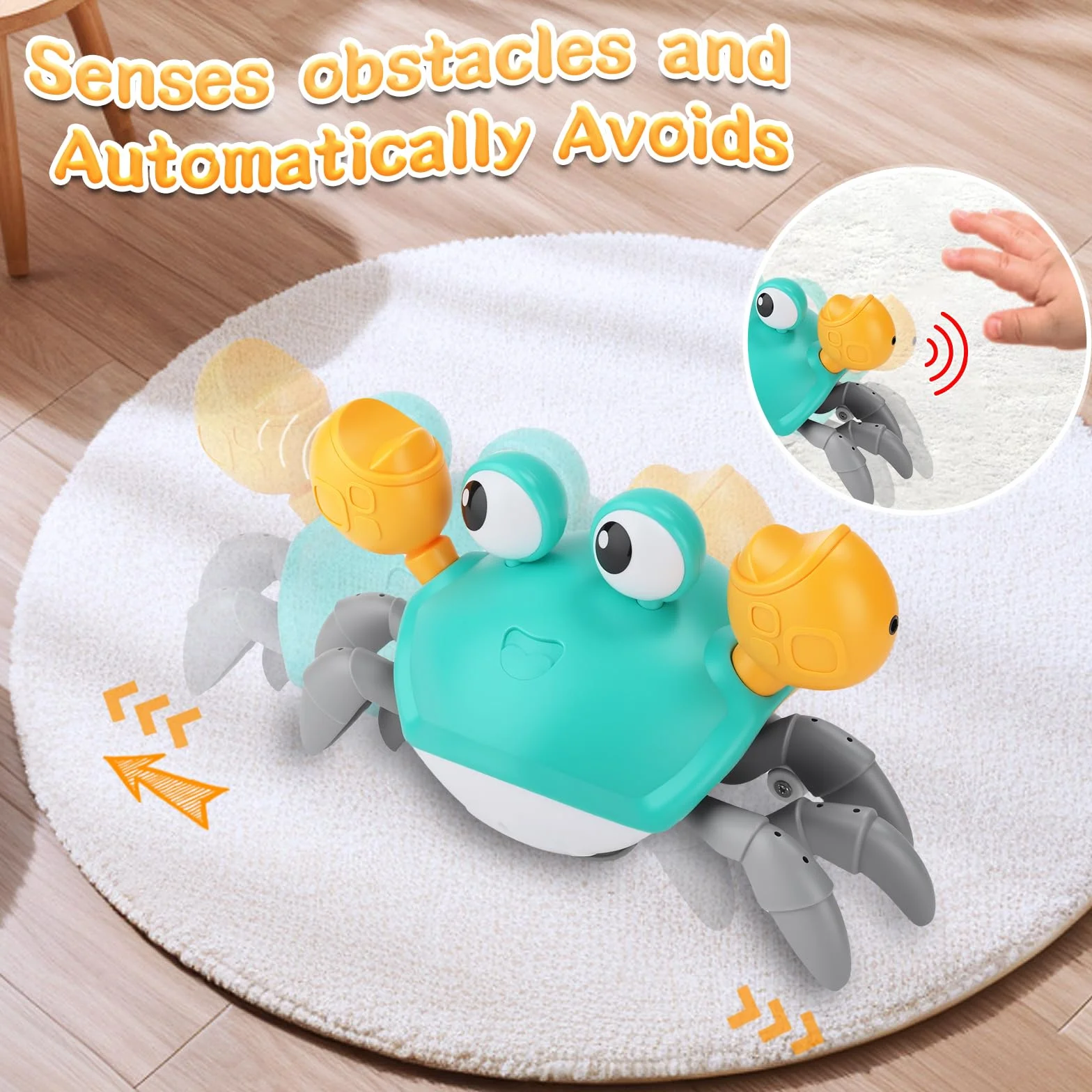 UCAMP Crabe Dansant Interactif avec Musique LED pour Bebe 6-12 Mois Jouet Eveil Sensoriel