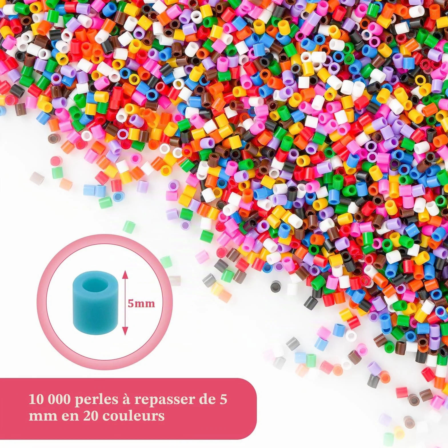 Kit de Perles à Repasser 5mm 10000 Pièces 50 Couleurs Enfants DIY Cadeau