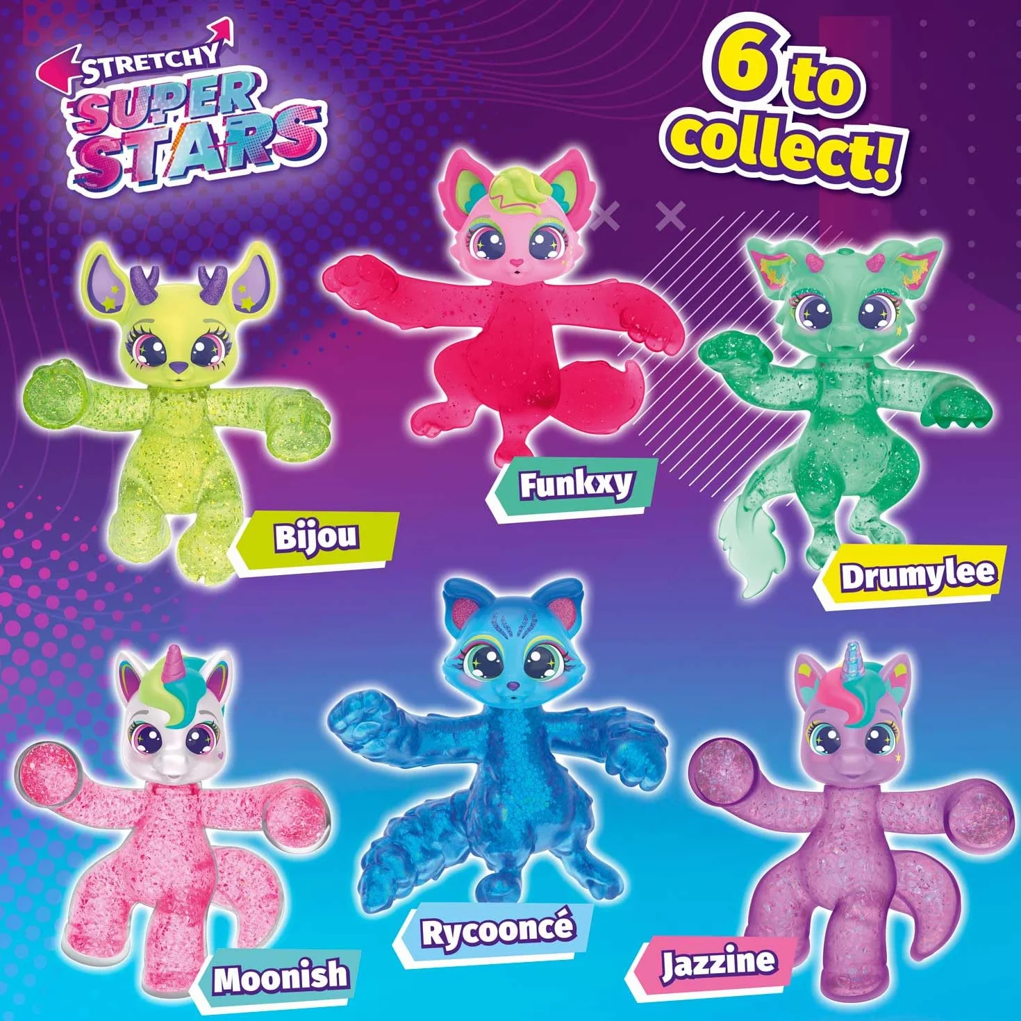 CRAZE Superstars Stretchy Drumylee Figurine d'action Super élastique Remplissage Slime Enfant Jumbo