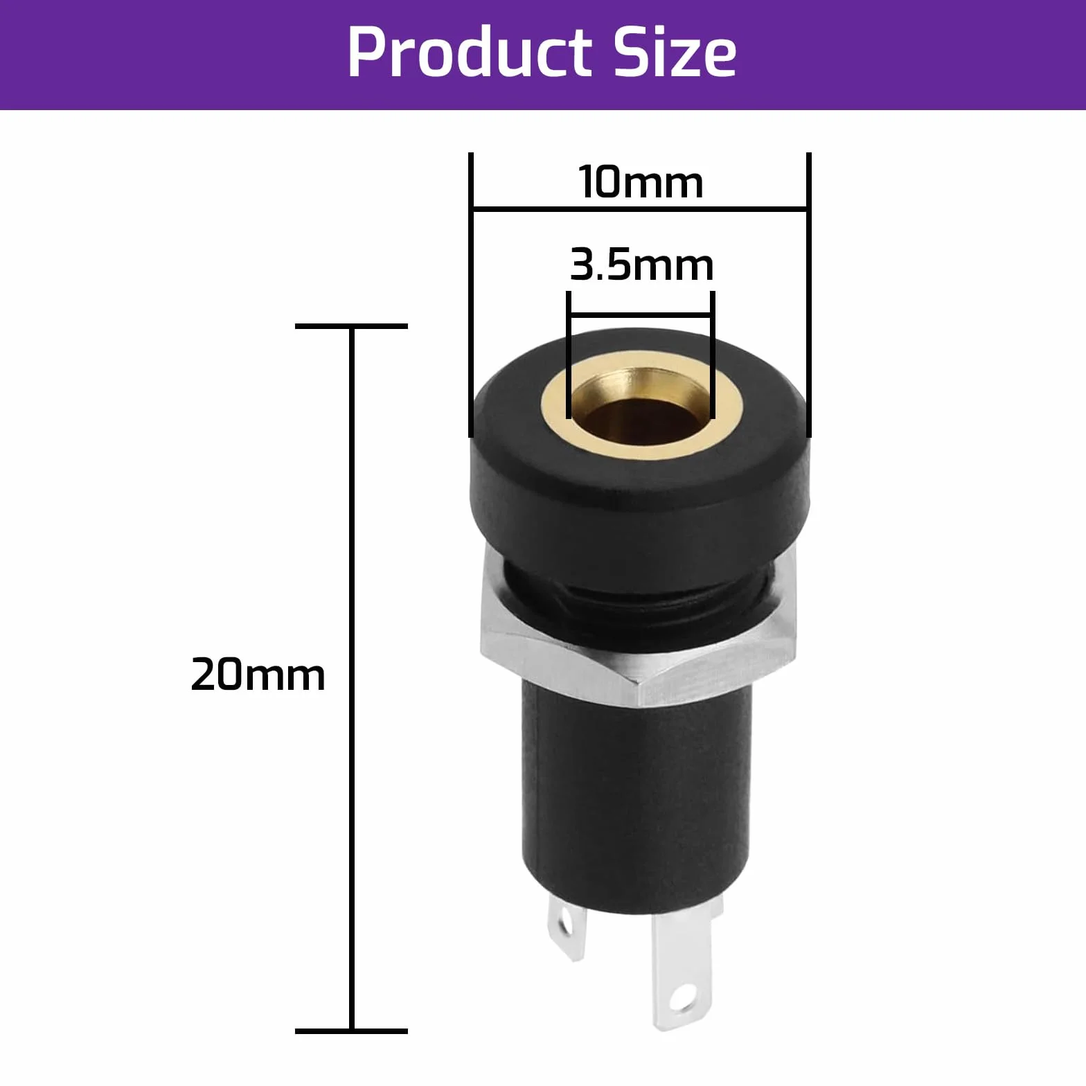 AzureRay Lot de 5 Prises Jack 3.5 mm Stéréo – Prise Audio à Souder 3 Broches pour Réparation Casque