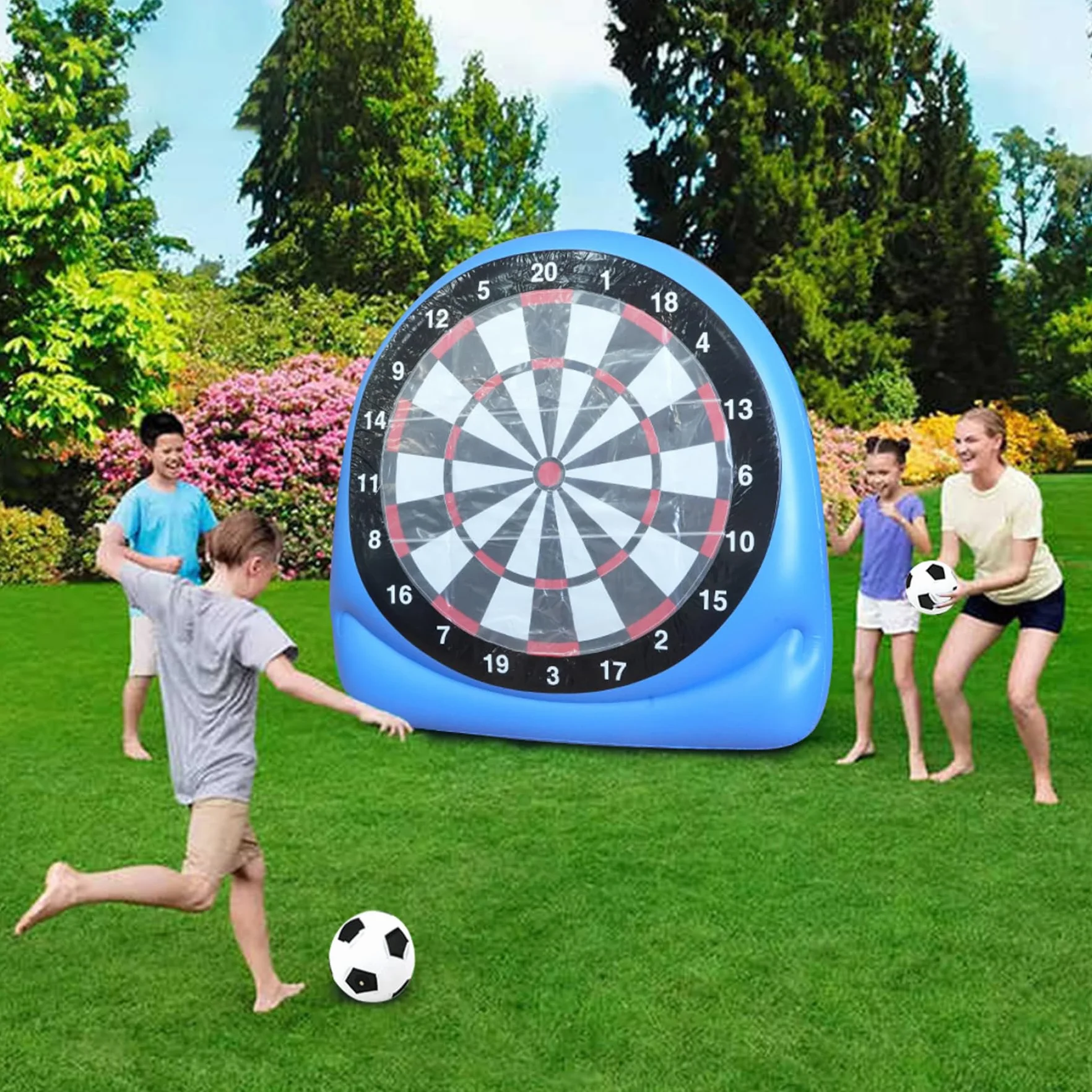 Gonflable Jeu de fléchettes Football géant avec balles collantes extérieur Portable Jardin Plage