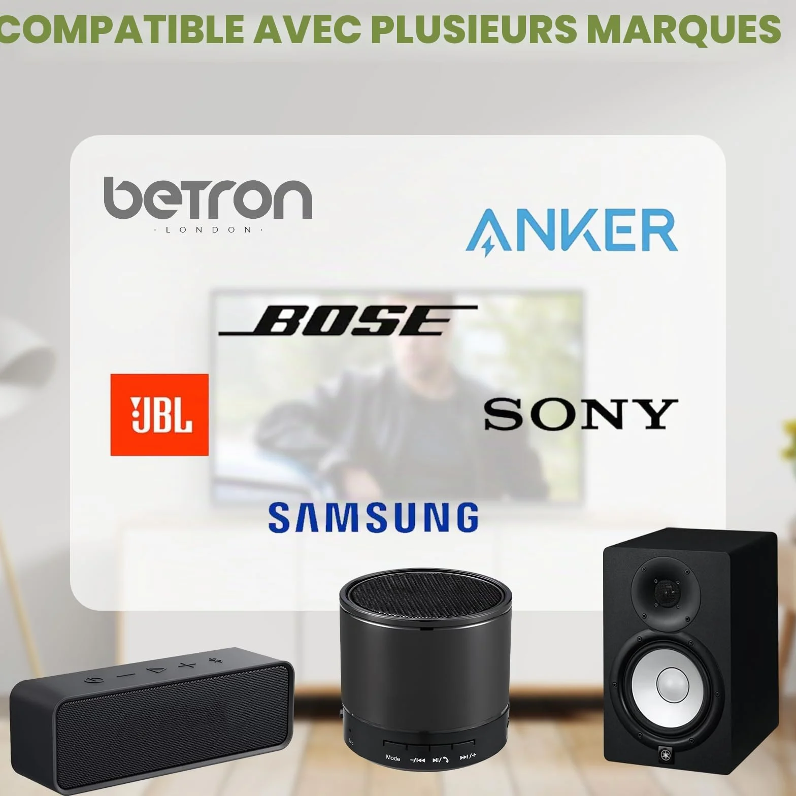 Supports d'enceintes Gekufa compatibles Samsung Sony, hauteur réglable 73,7-139,7 cm, pour haut-parleurs jusqu'à 5 kg