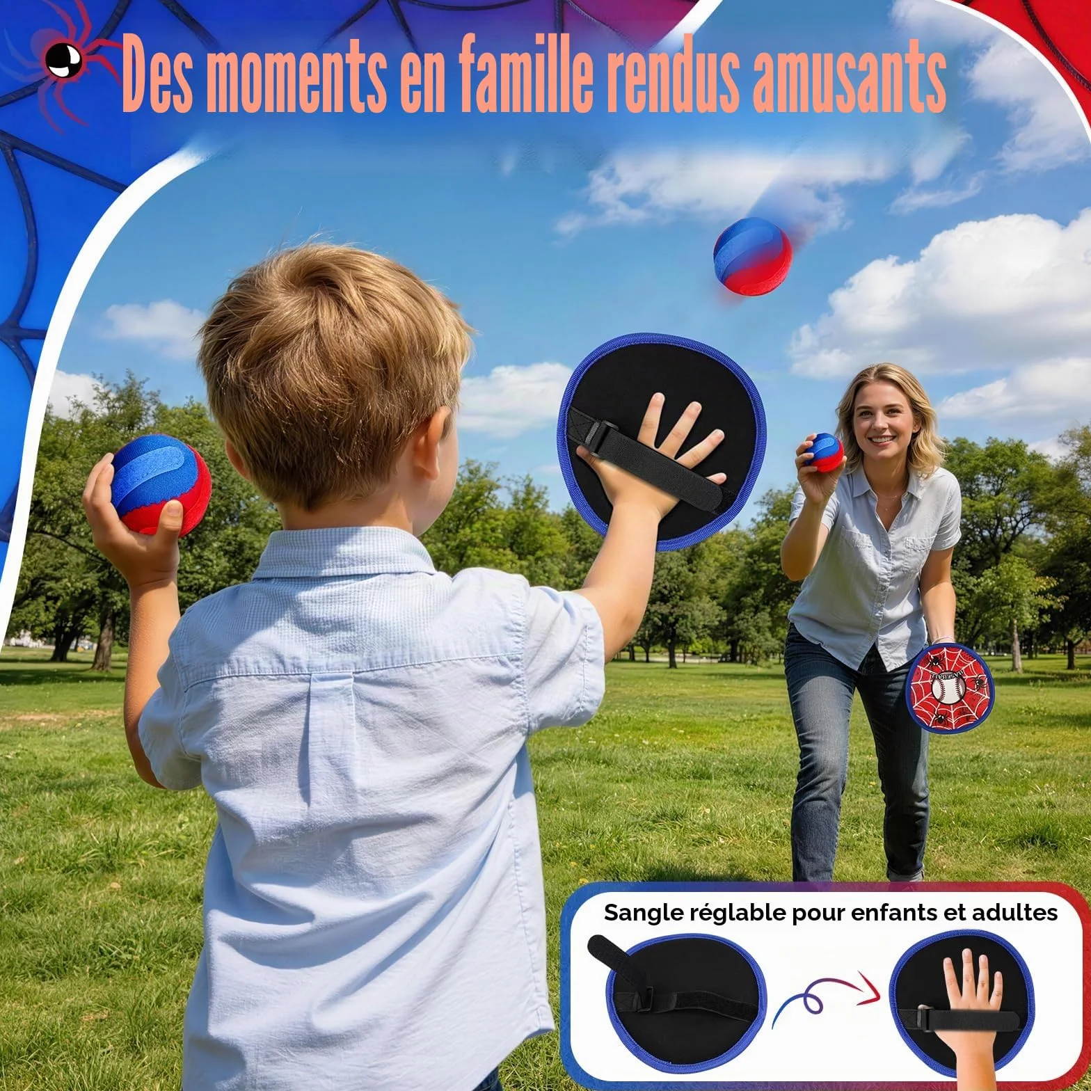 Jeu de Lancer et d'Attraper pour Enfants, Jeux Exterieur Enfant, Jeu de Jardin et Jouet de Plage 3-12 Ans
