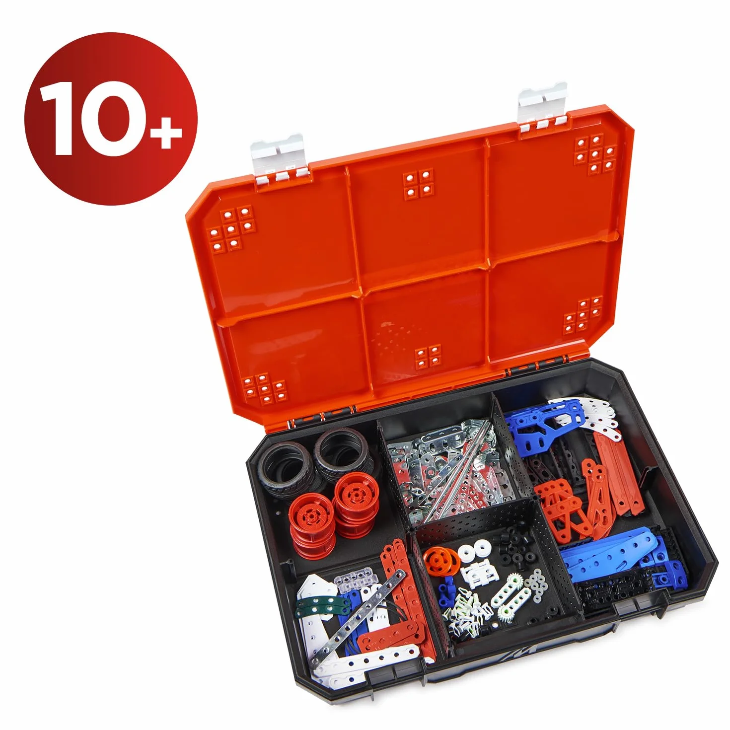 BANDAI Meccano Mallette de Construction 5 en 1 437 pièces Véhicules Robot Tour Eiffel Jouet Enfant 10 Ans+