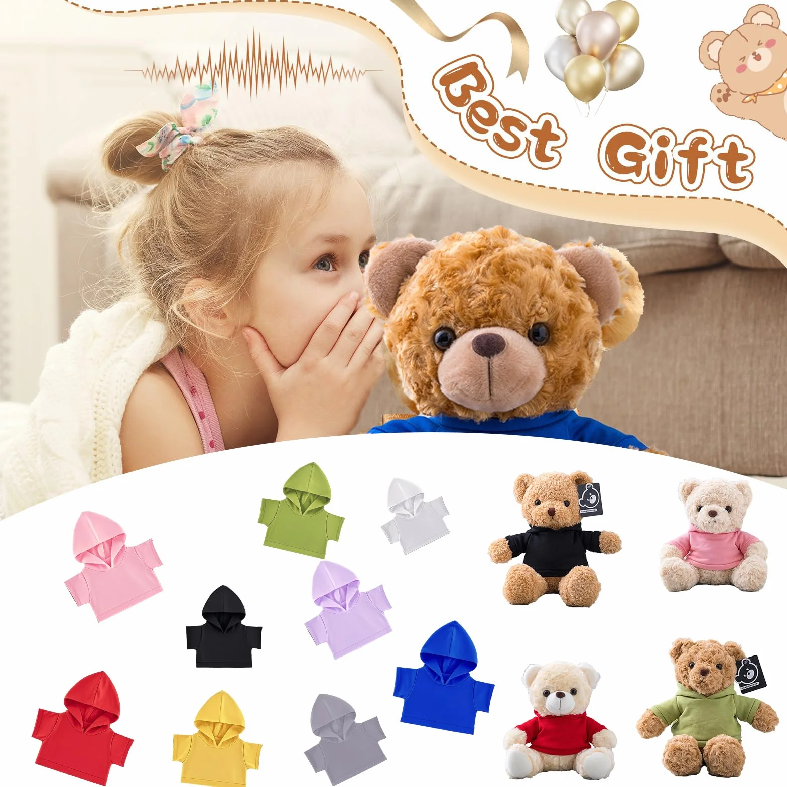 Vêtements Personnalisés pour Ours en Peluche 20-40 cm, Chemise Poupée