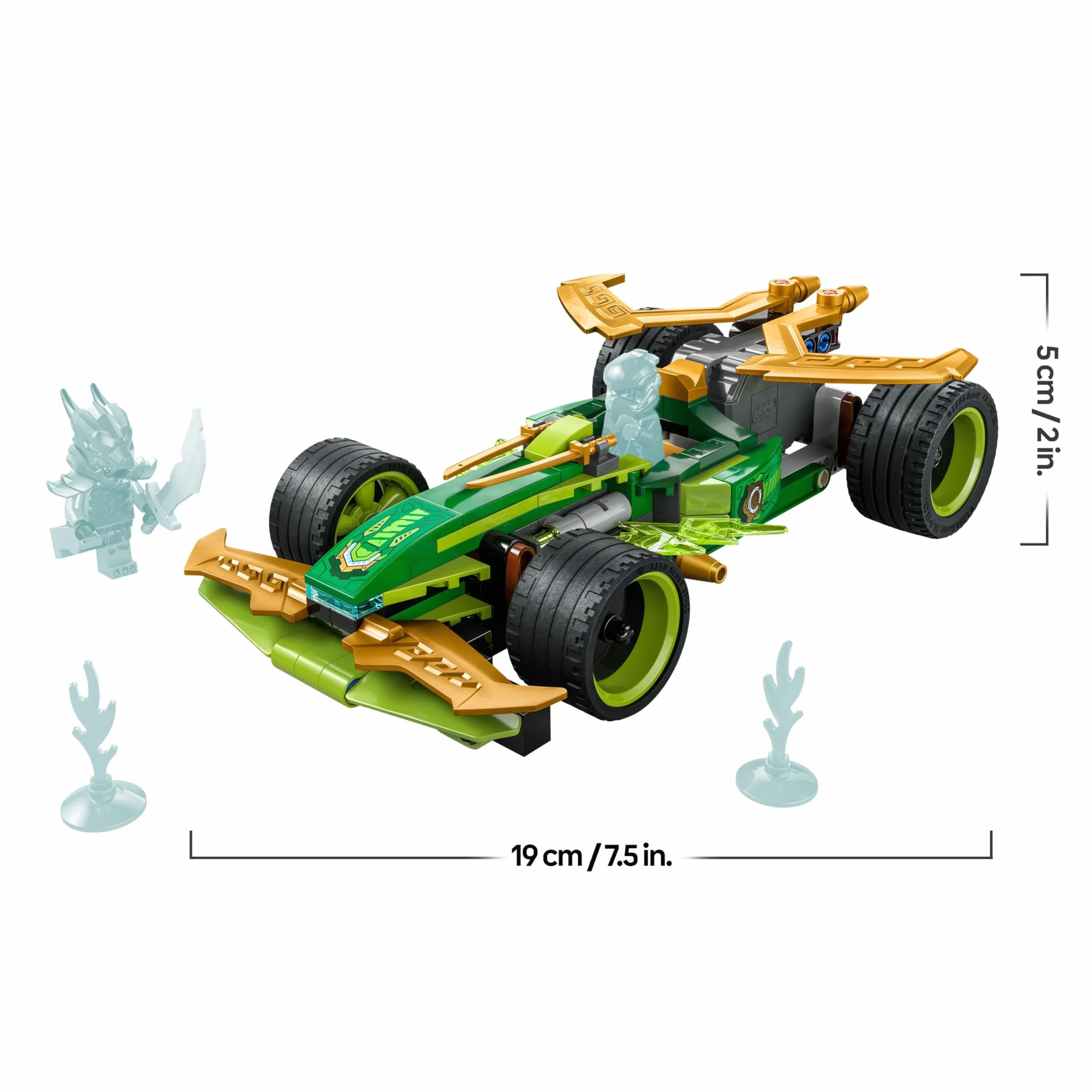 LEGO Ninjago Voiture de Course à rétrofriction Lloyd - Véhicule Sport à Construire avec 2 Minifigurines - Cadeau garçon 7 Ans 71828