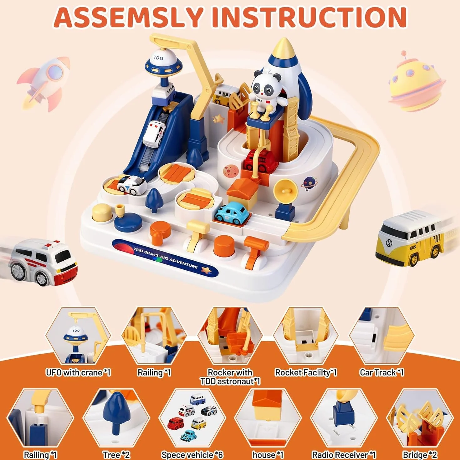 Jeu de circuit de course Montessori pour enfants 3-8 ans, voiture enfant jouet éducatif cadeau Noël anniversaire