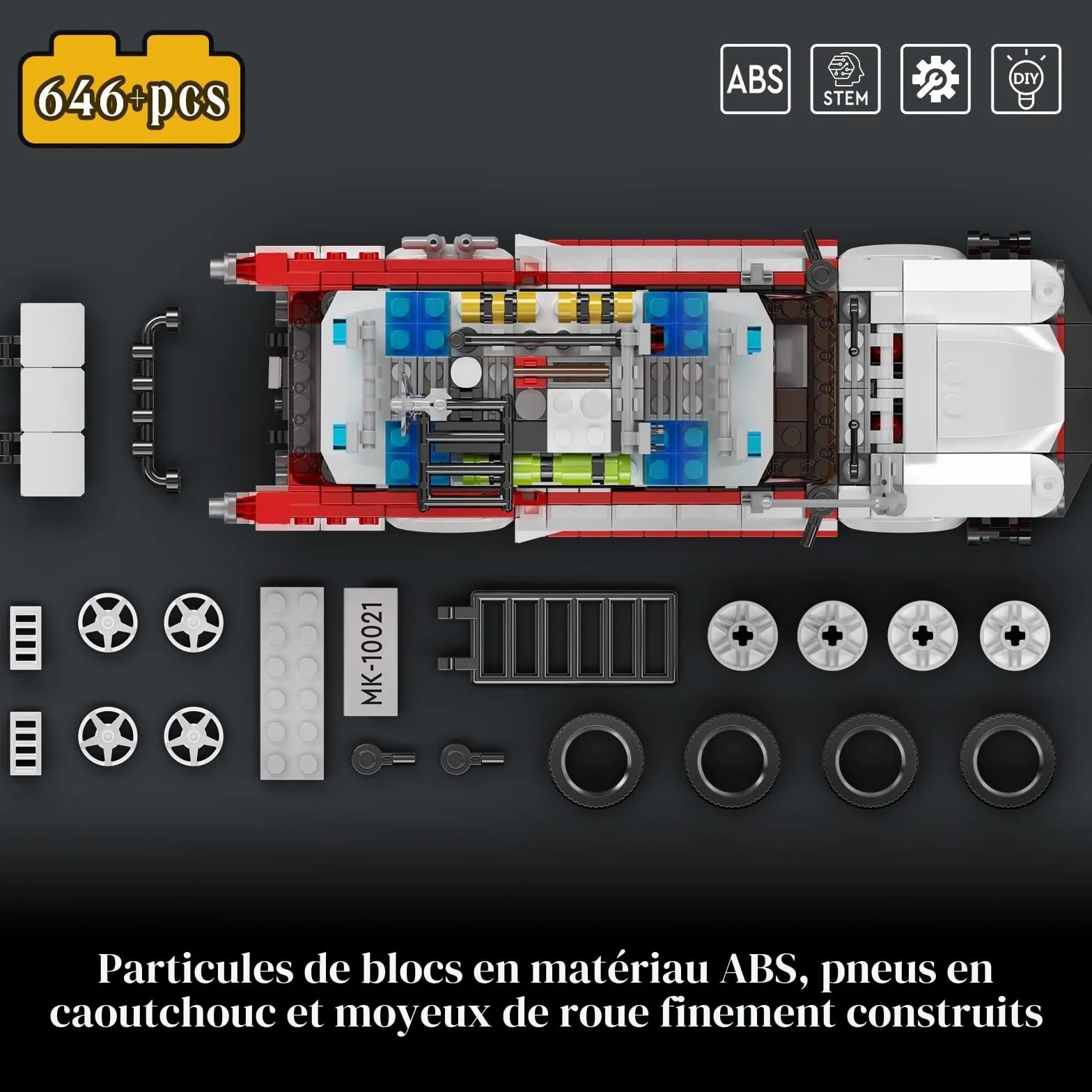Mould King 10021 Voiture de course technique jouet de construction 646 pièces