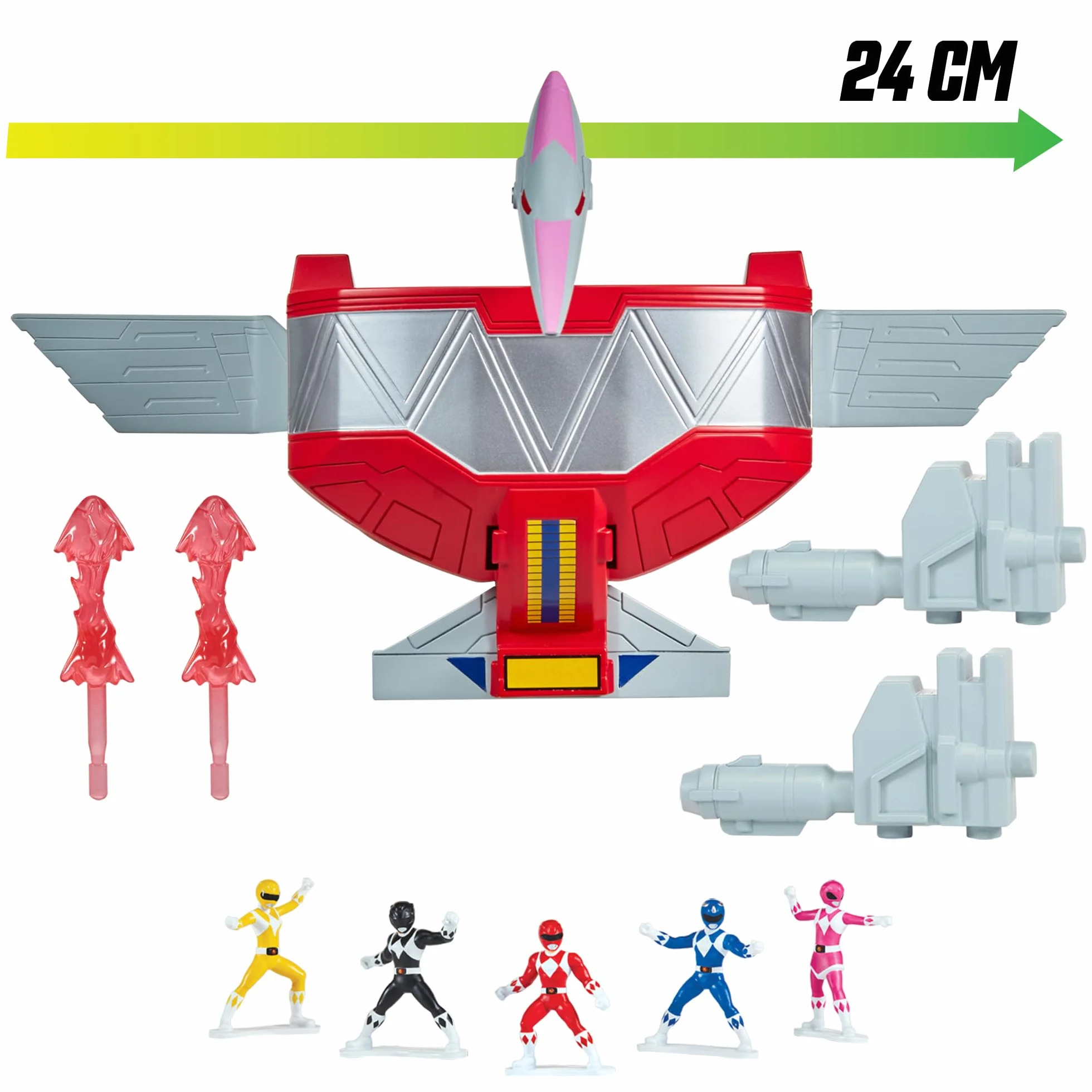 Power Rangers Collection Megazord Pterodactyl Dinozord Figurine Articulée Combinable 20 cm Gris