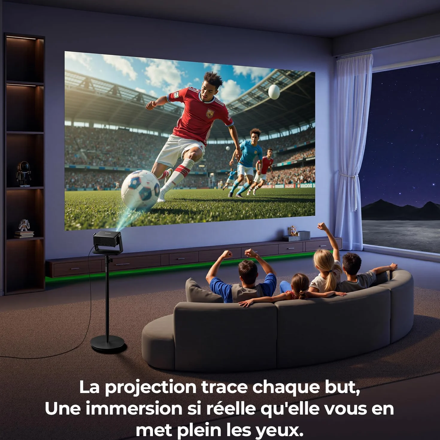Videoprojecteur 28000 Lumen 4K Supporte 1080P WiFi6 Bluetooth Focus Électrique Correction Trapézoïdale Compatible Netflix 100000 Apps