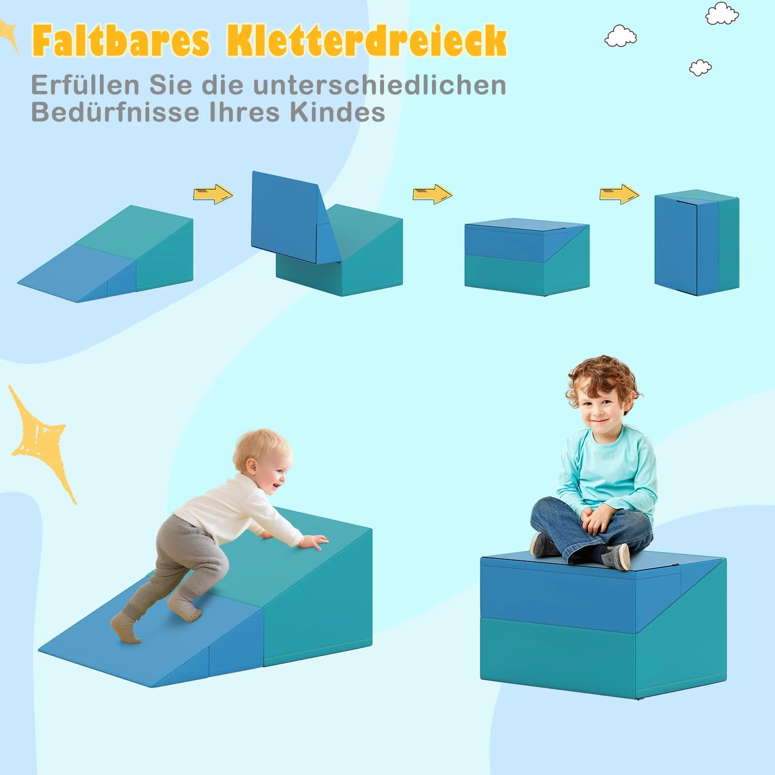 GOPLUS Parcours Motricité Bébé 8 Pièces Module Motricité avec Housse Amovible et Lavable, Toboggan en Mousse pour Enfant 3 Ans+