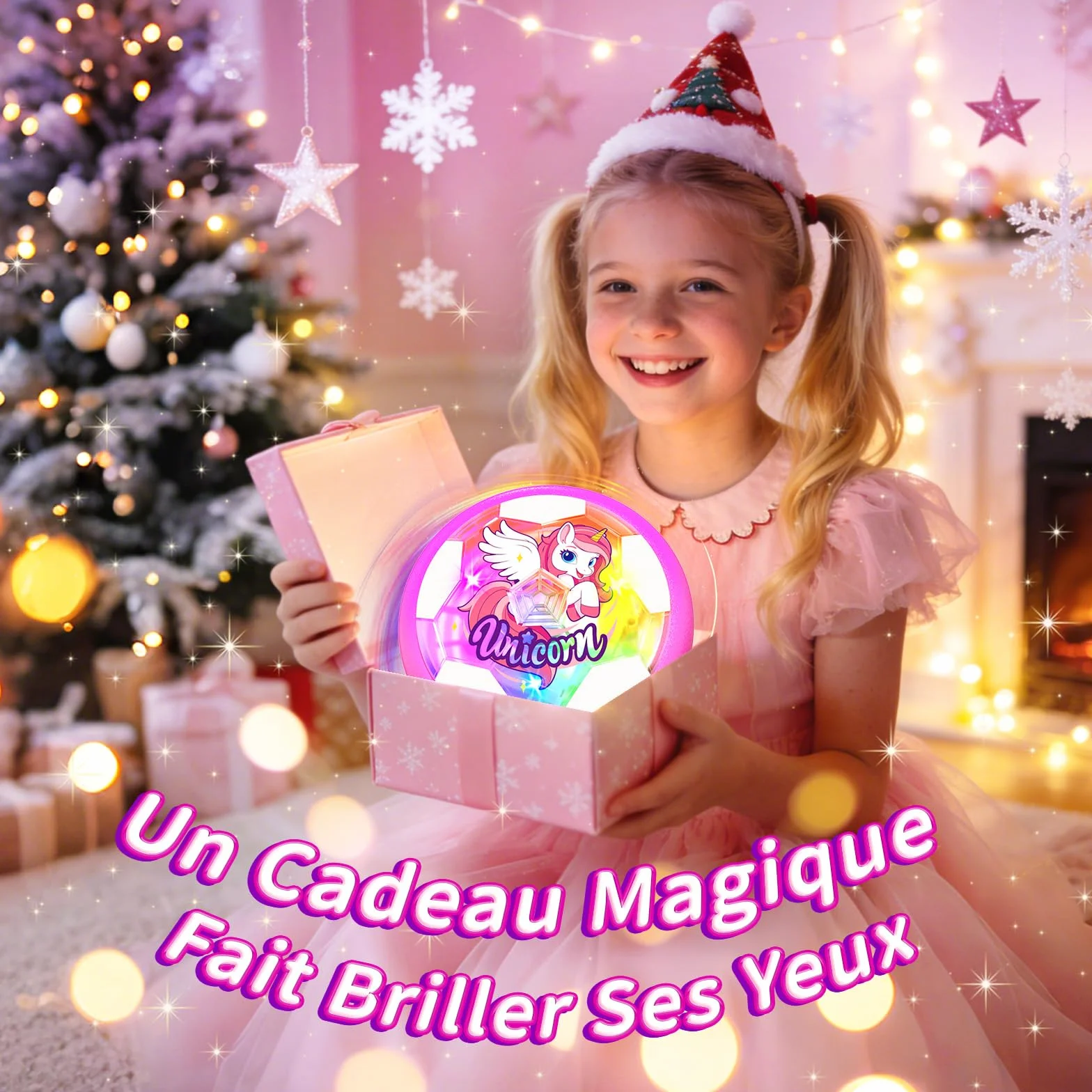Licorne Ballon de Foot LED Lumière Jouet Fille 3-12 Ans Cadeau Anniversaire Noël
