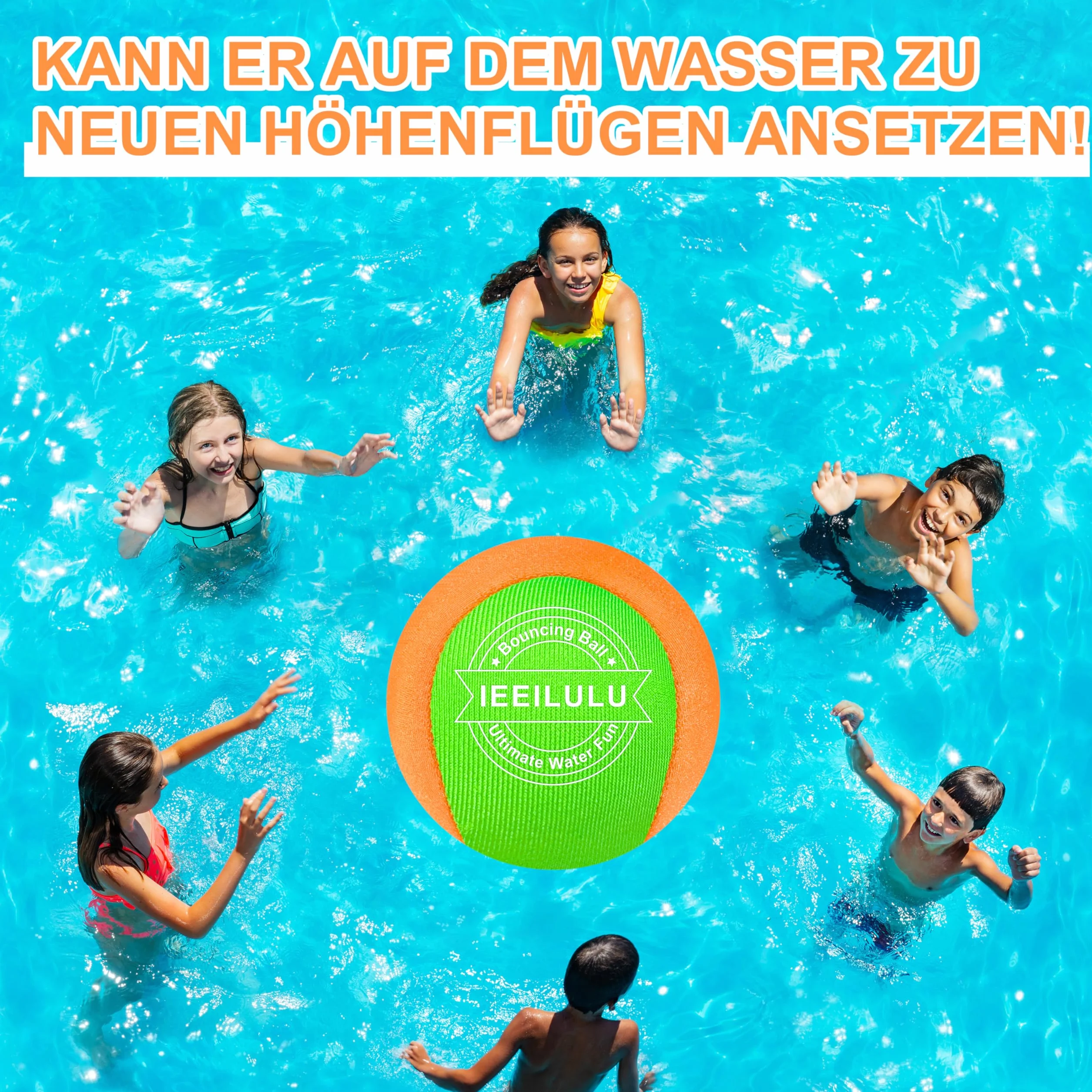 IEEILULU Boule d'eau Rebondissante 3PCS Water Bouncing Ball Jeux d'eau Exterieur Lycra doux Séchage Rapide Jouet Piscine Plage Bleu