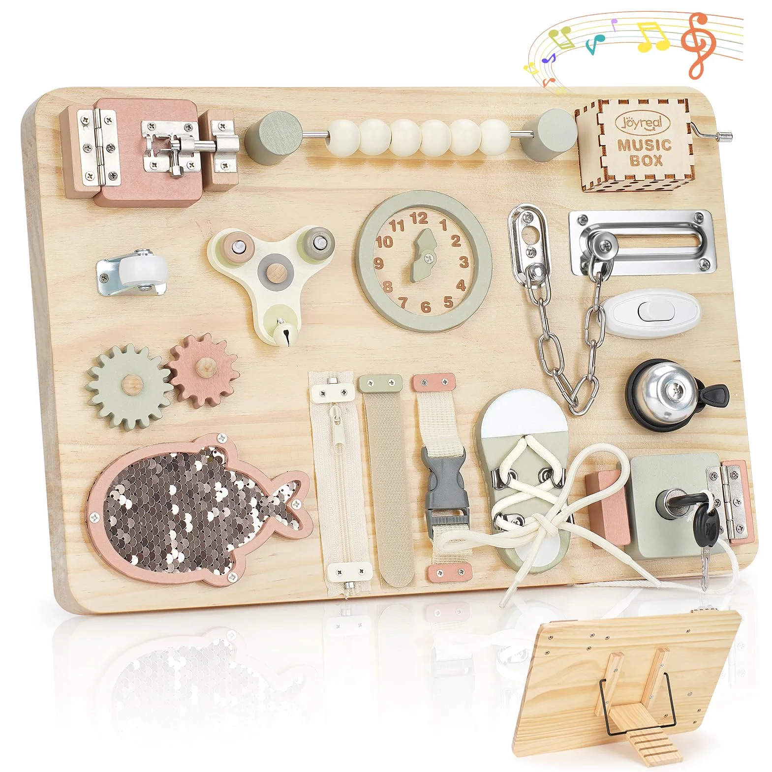 Joyreal Grand Busy Board Montessori - Planche Activité Sensoriel Bébé Jeux Educatif Jouet Enfant Garcon Fille