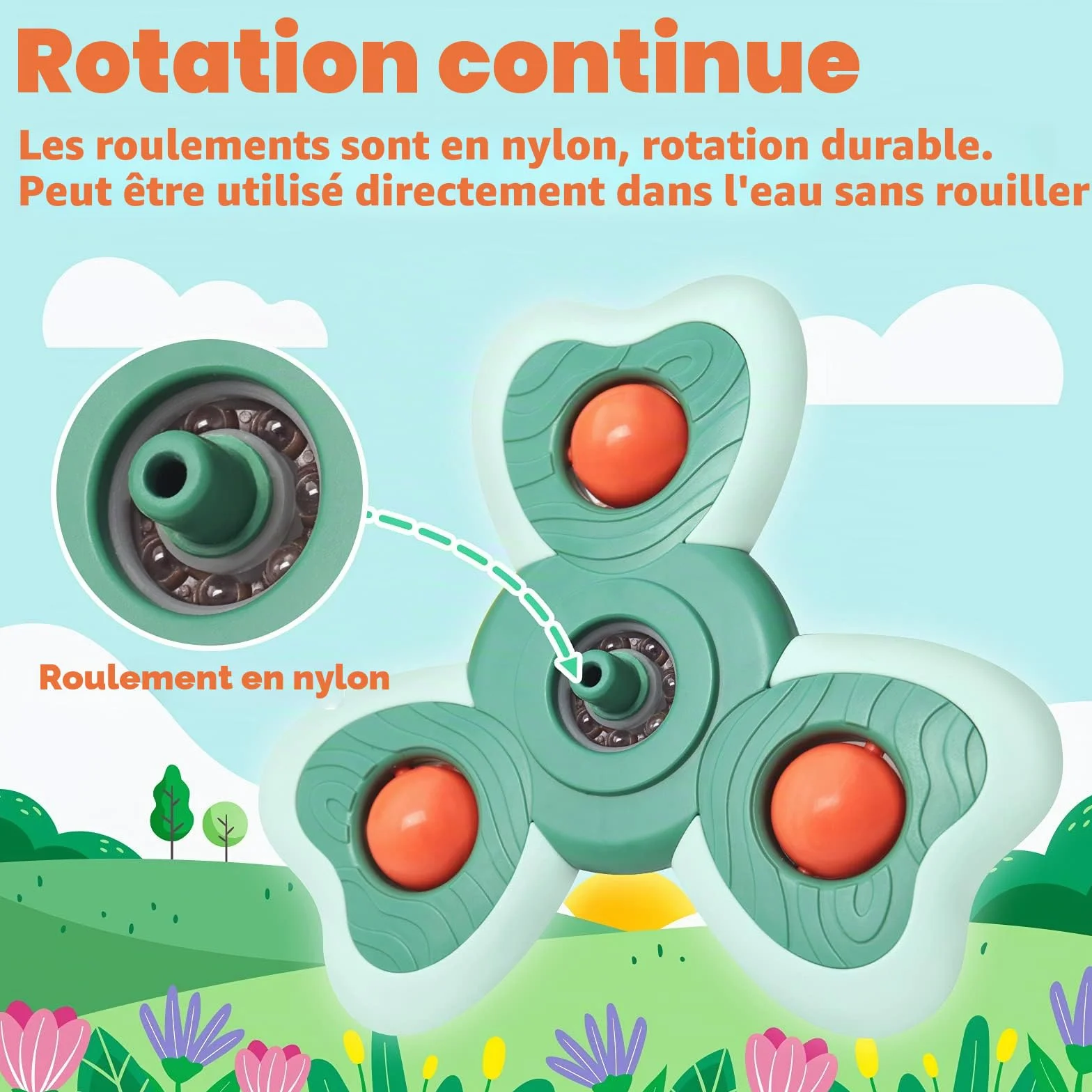 Vanmor Jouets à Ventouse pour Bébé 4 Pièces Sensoriels Cadeau 1-3 Ans