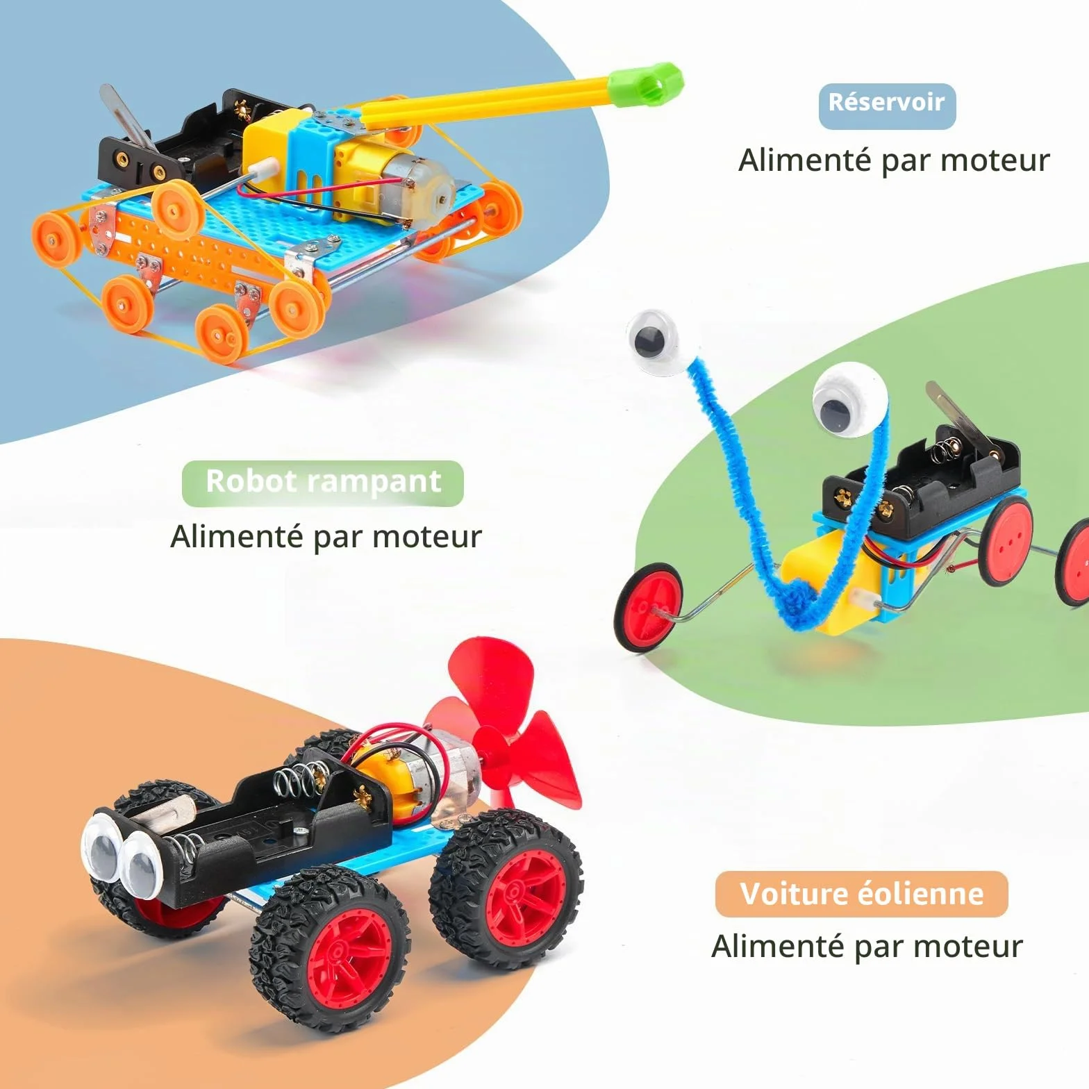 Kit de construction de robot STEM pour enfants - Ensemble d'expériences d'ingénierie avec moteur