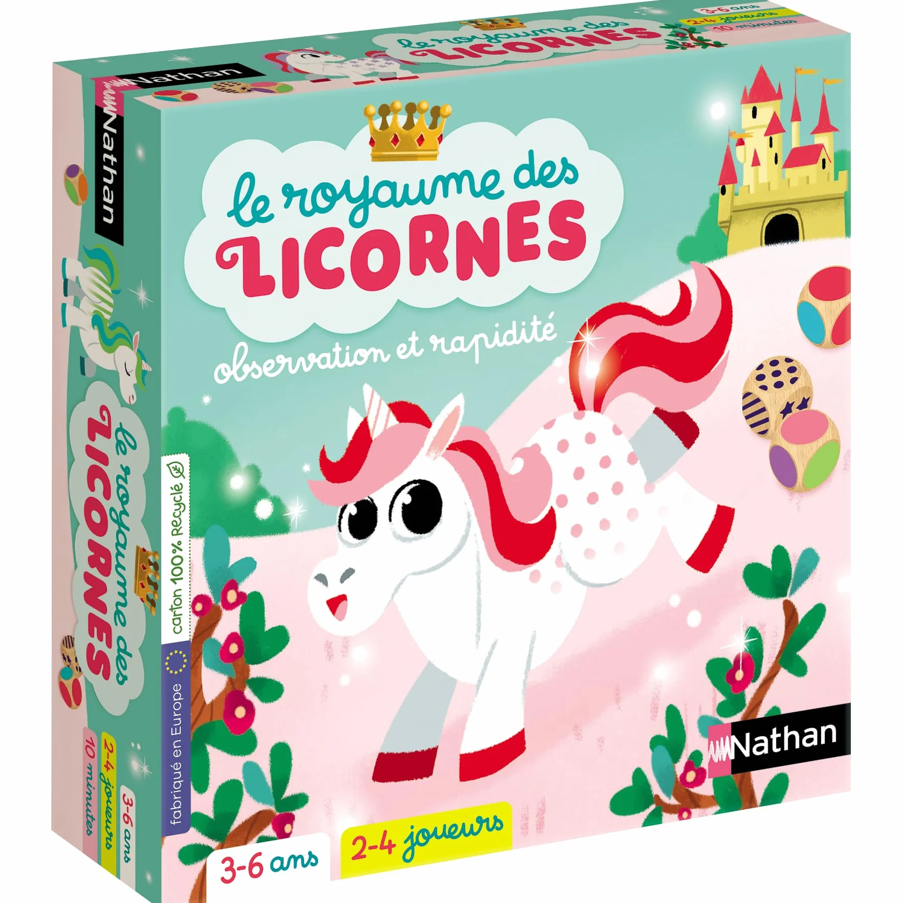 Jeu de société Nathan Le Royaume des Licornes famille enfants 3-6 ans 2-4 joueurs