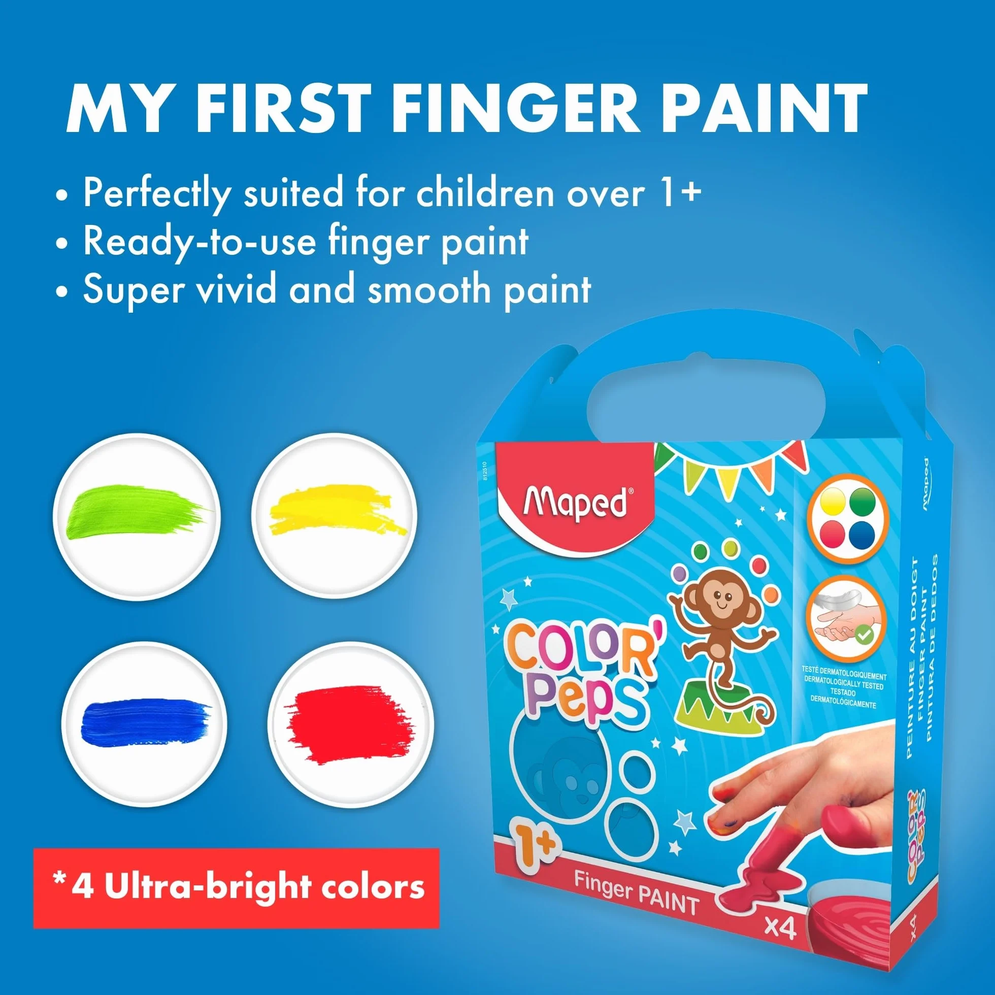 MAPED COLOR'PEPS ma première peinture à doigts étui de 4 pots