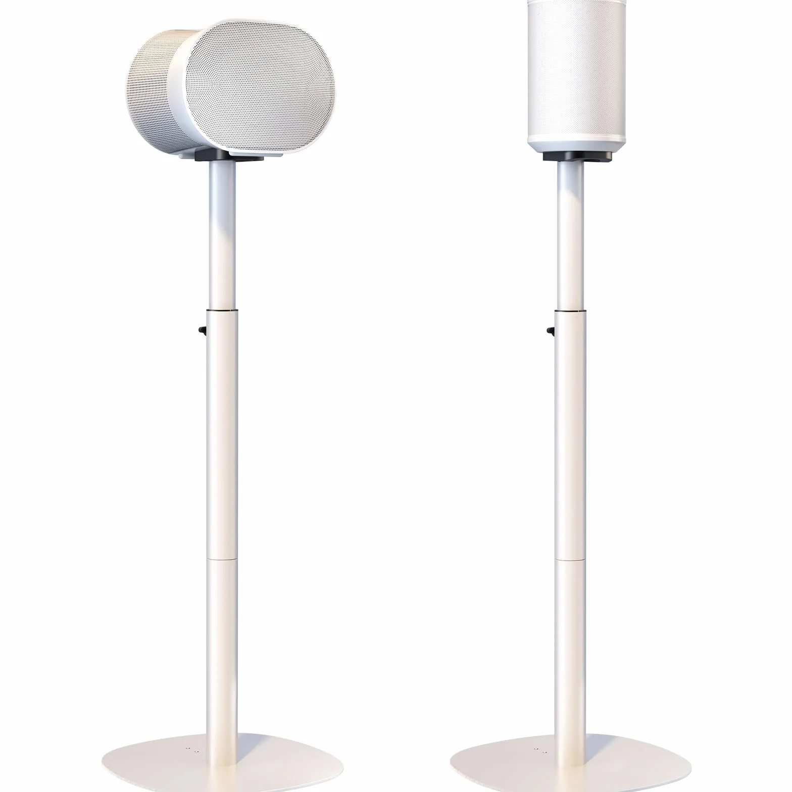 Supports pour Haut-parleurs Sonos Era 100 SL, Era 100 et Era 300 - Hauteur réglable, Supports de Sol 74–99 cm, 5 kg, 1 Paire, Blanc