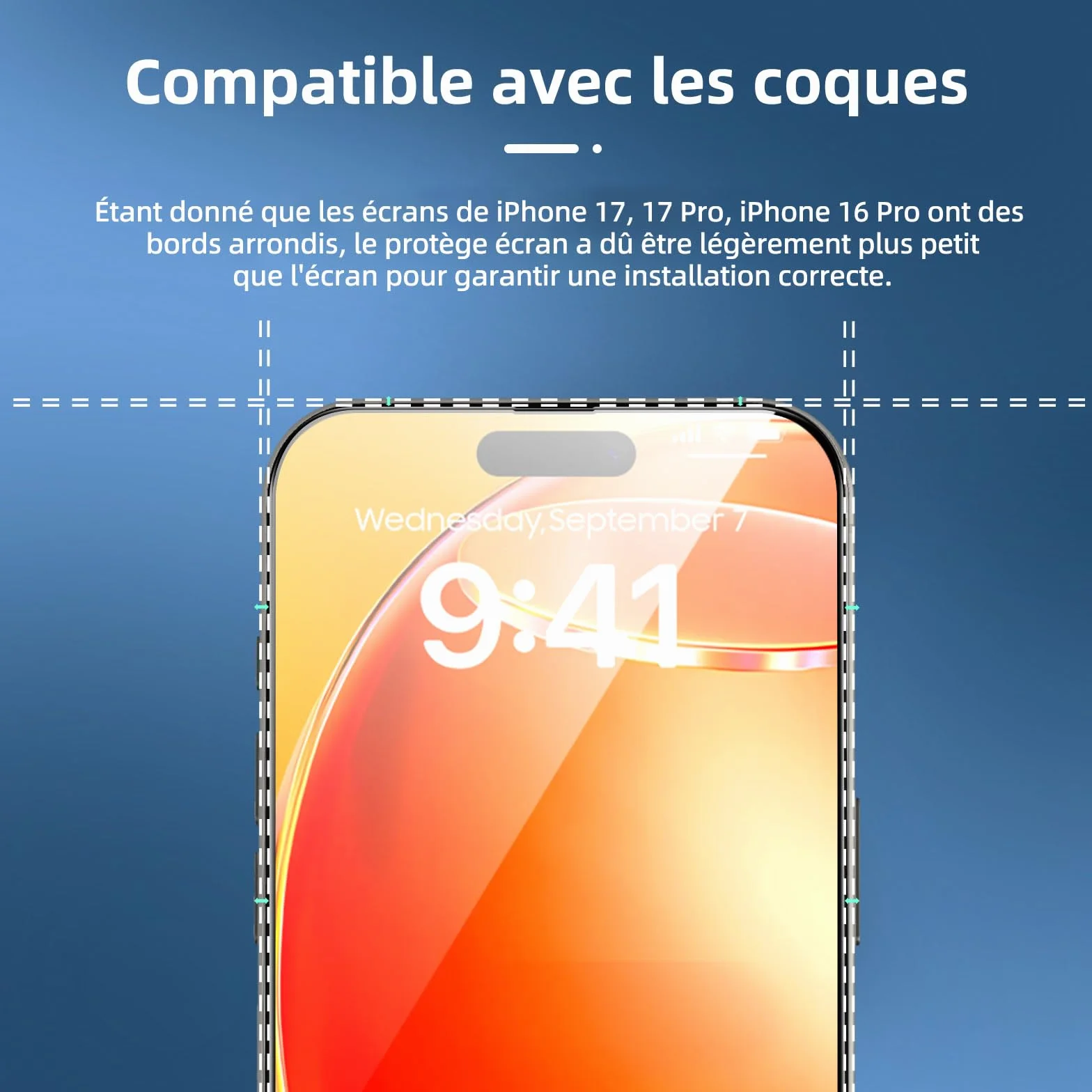 NEW'C Lot de 3 Verre Trempé pour iPhone 17 Pro 16 Pro (6,3 Pouces) Film Protection écran