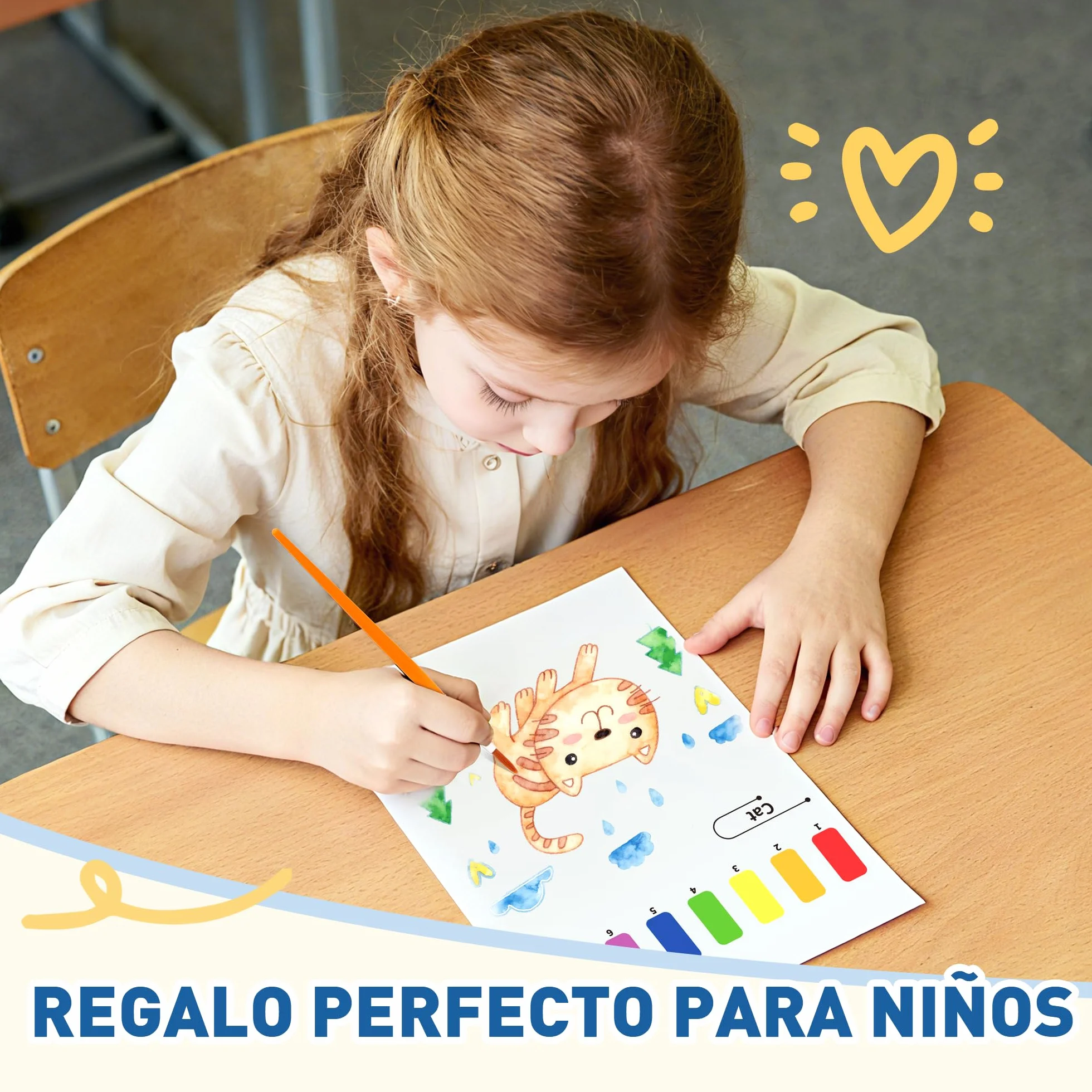 YPLUS Peinture avec Livres d'Eau pour Tout-Petits, Papier Aquarelle Enfants 1-4 Ans, Cadeau Artisanat avec Pinceau - Animaux