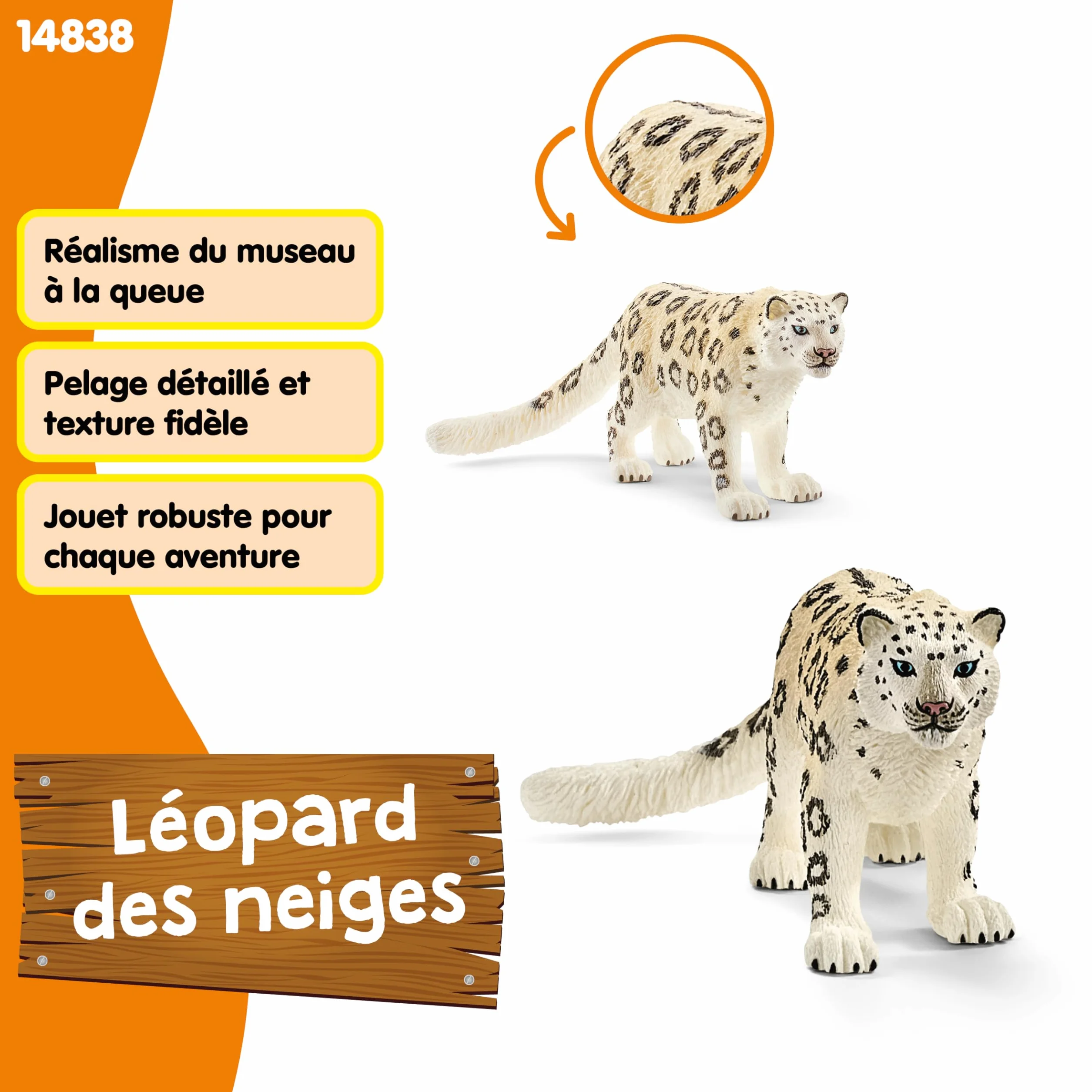 Schleich Léopard des neiges Figurine Animaux 14838 10 x 5 x 4 cm