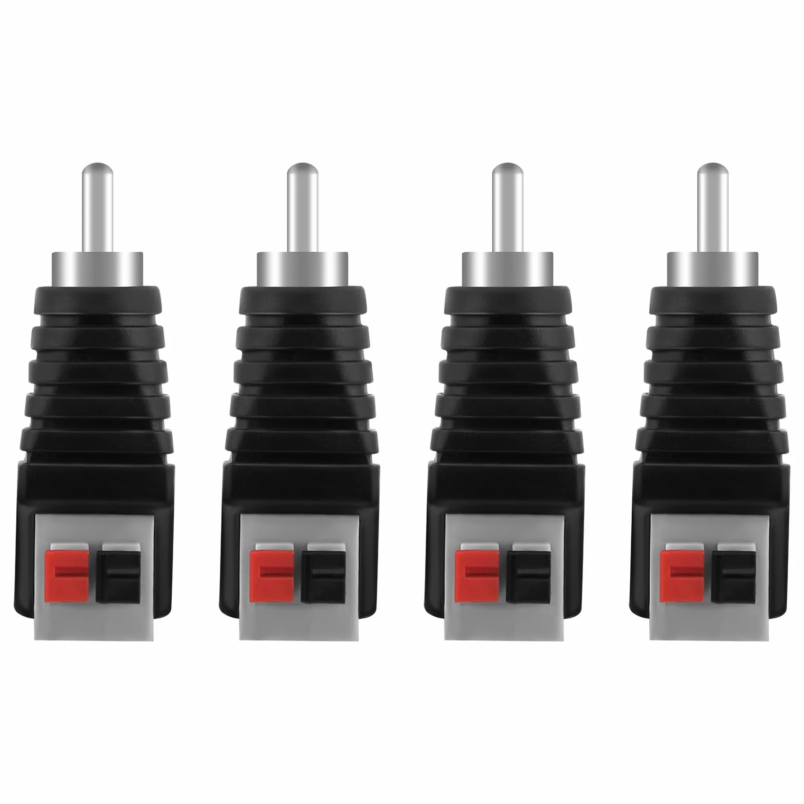 AXFEE Adaptateur RCA Haut-parleur, Fiche Sans Soudure Phono Mâle Vers AV Ressort Presse pour Audio Vidéo Subwoofer