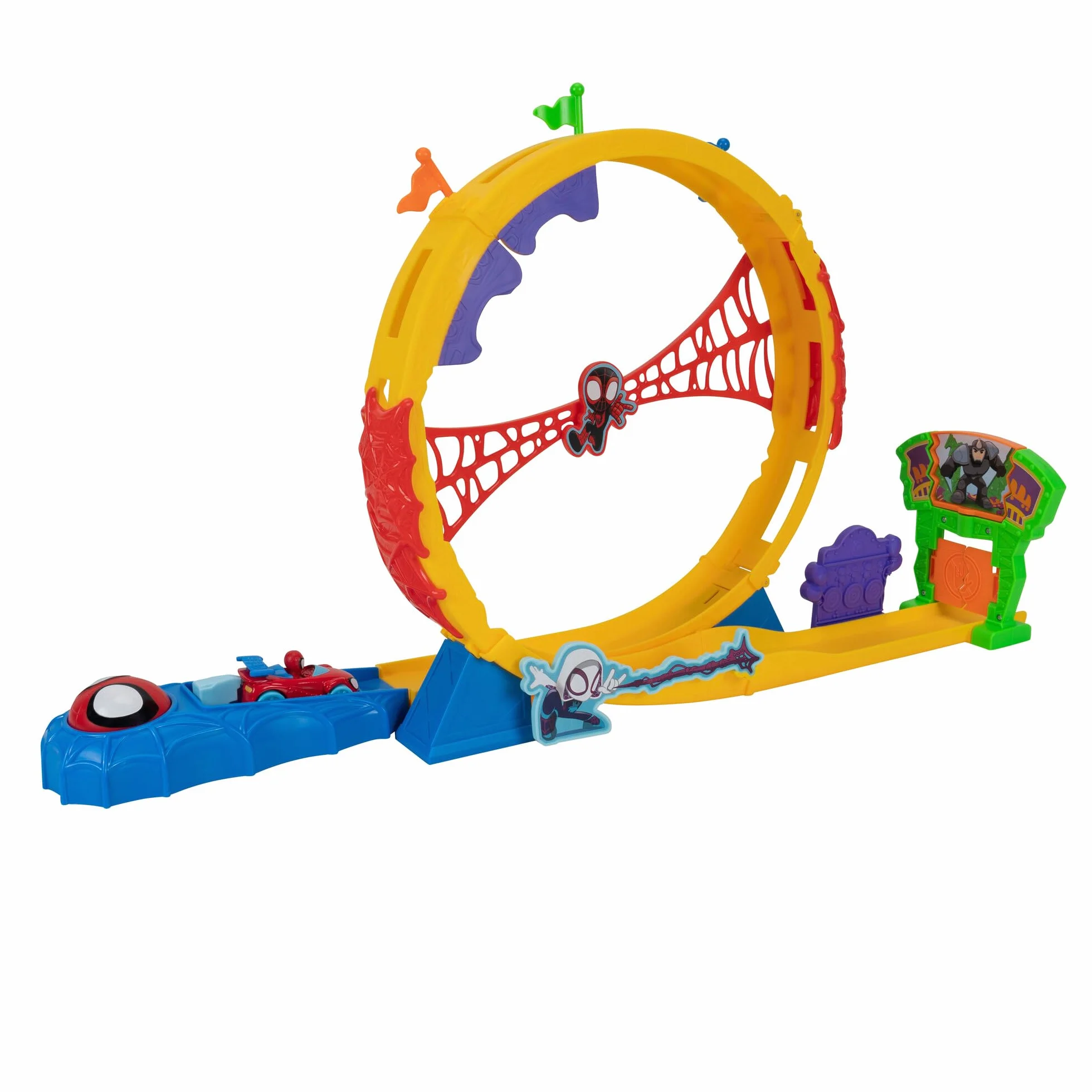 Marvel Spidey and His Amazing Friends Super Loop Track Circuit de Course 71,1 cm Lanceur Boucle 360 degrés