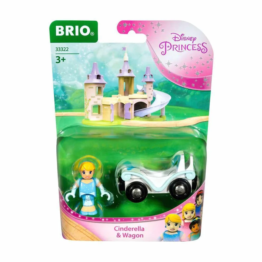 BRIO 33322 Cendrillon & Wagon Disney Princesses Accessoire Circuit Train Bois Connexions Aimantées 3 Ans