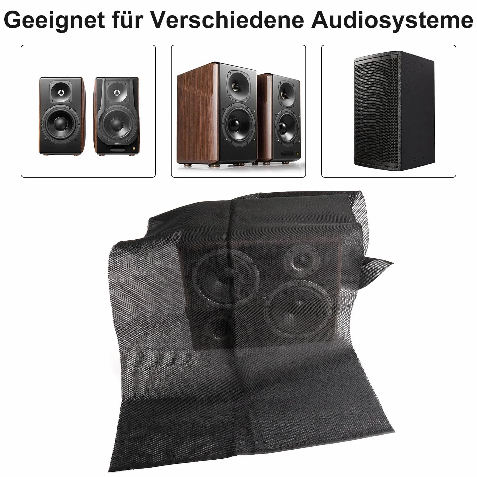 Tissu acoustique HiFi grille de protection pour haut-parleur Noir 140 x 50 cm